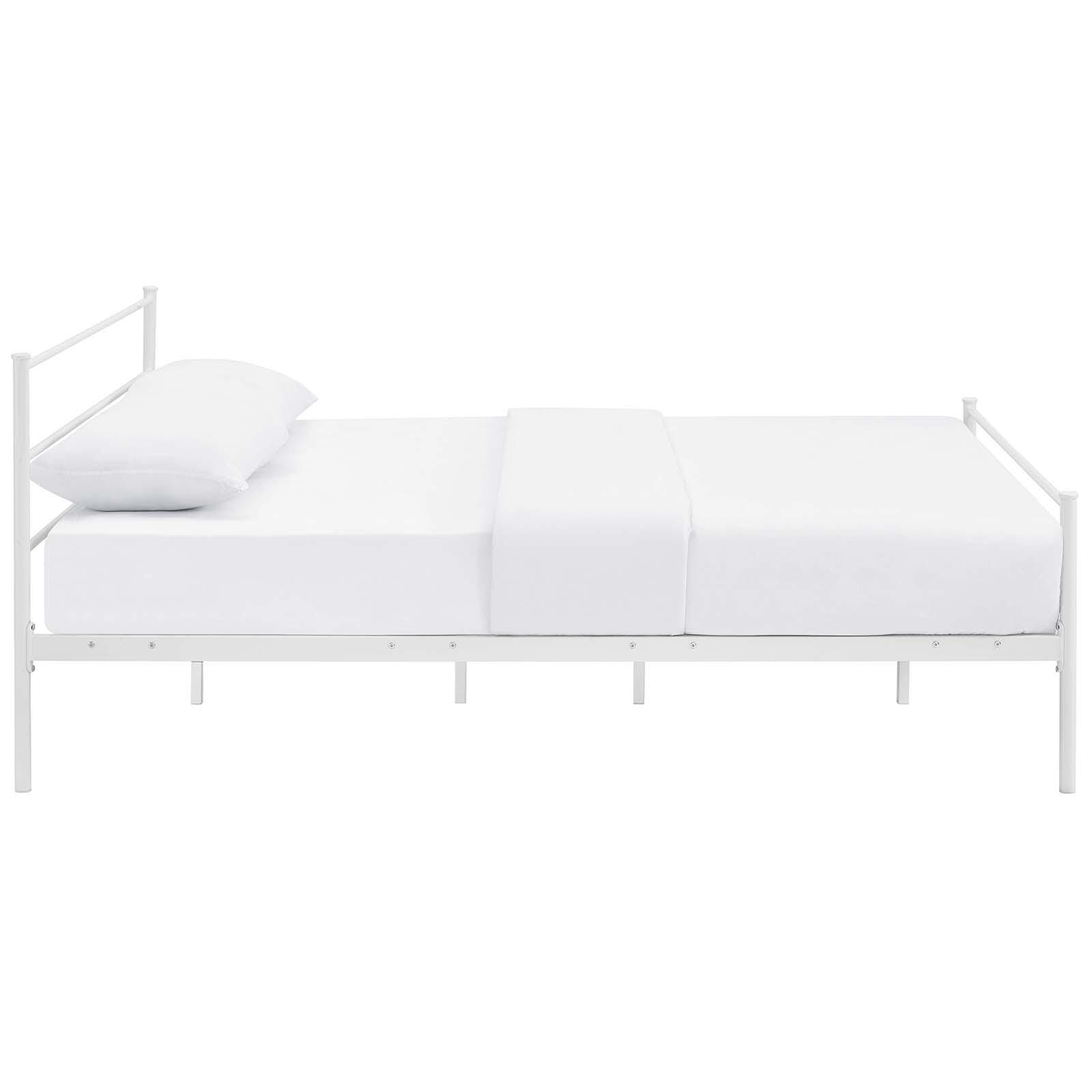Alina Queen Platform Bed, White, large