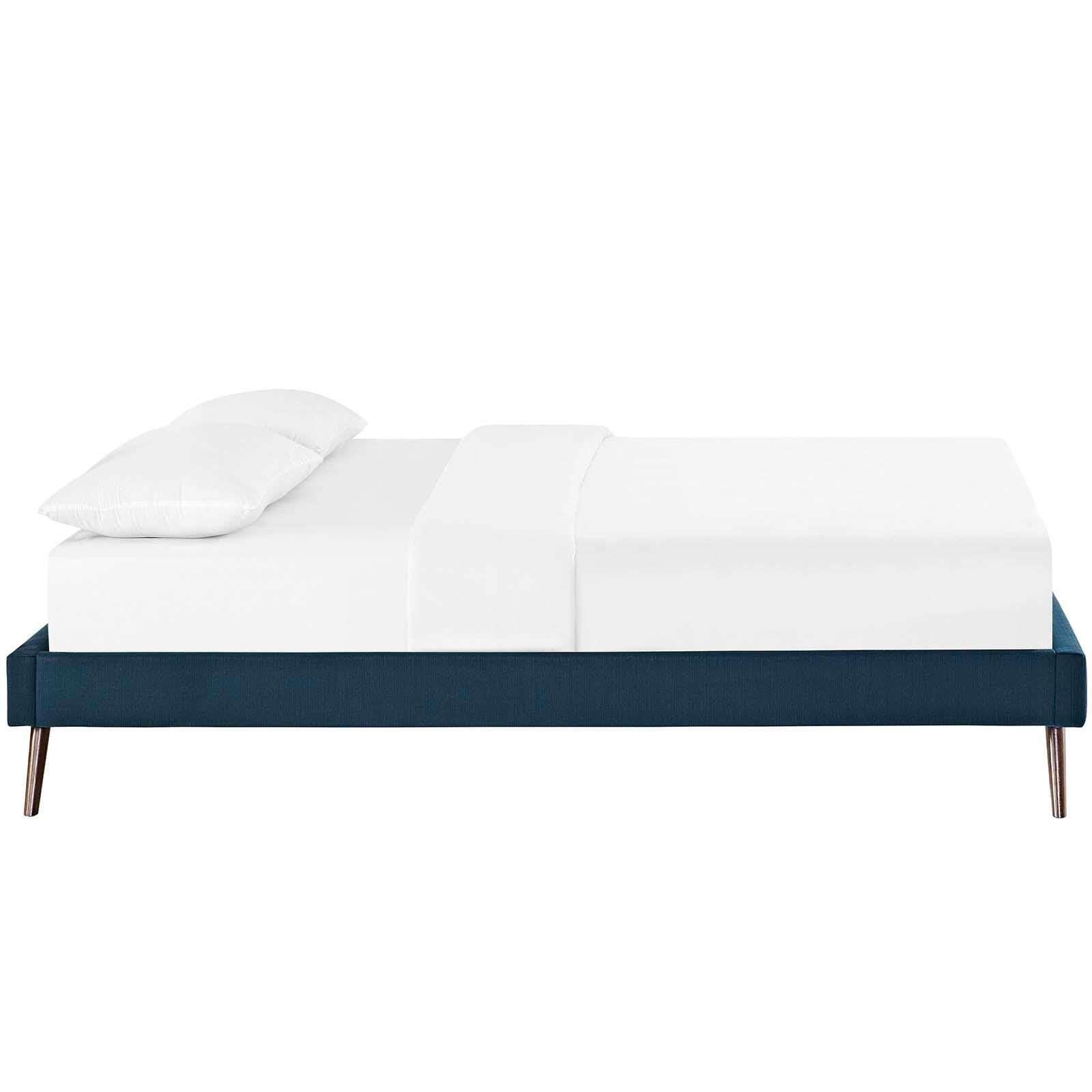 Loryn Queen Vinyl Platform Bed, Azure, large