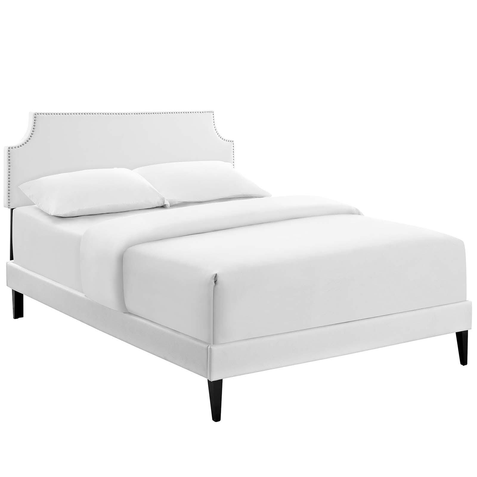 Corene Queen Vinyl Platform Bed