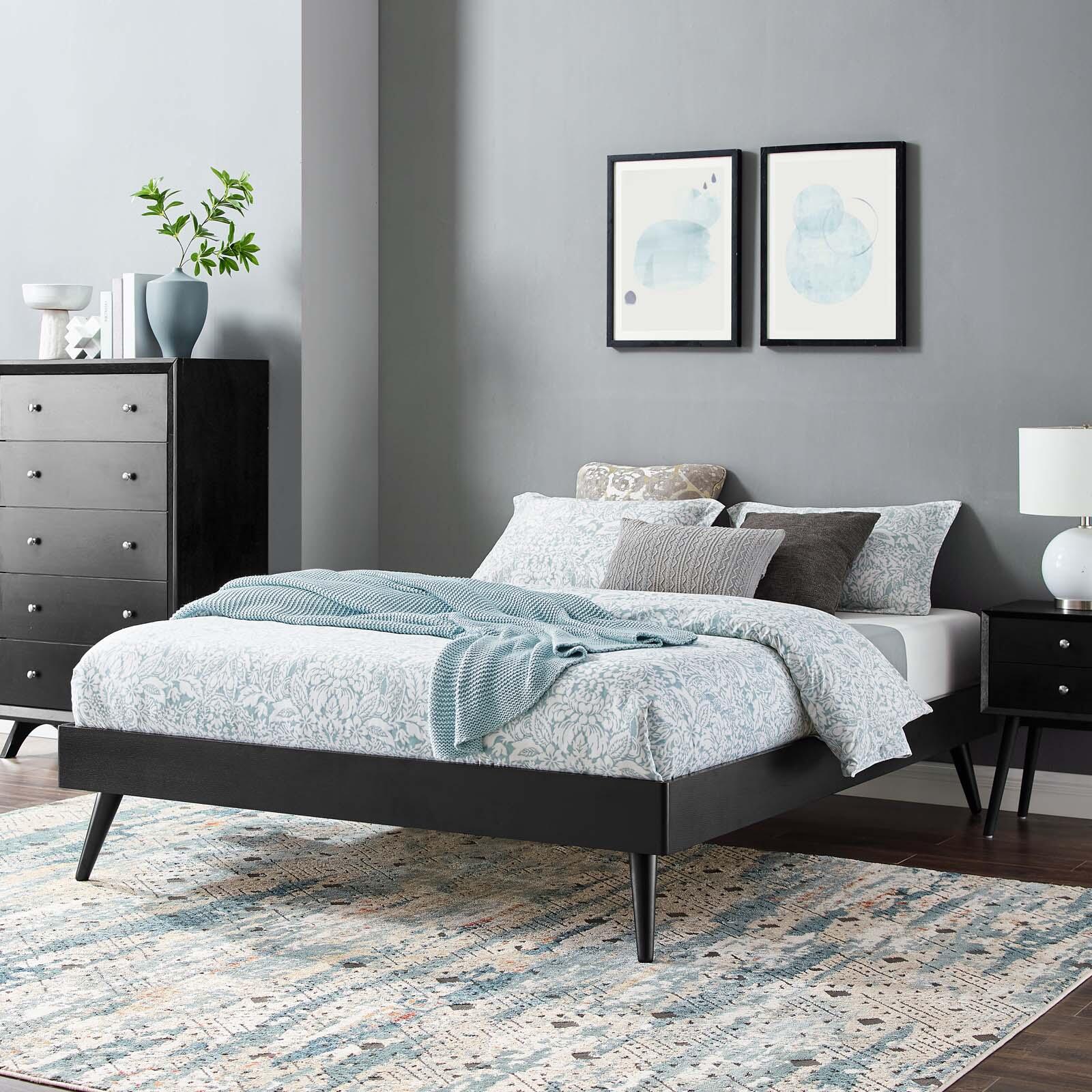 Margo Queen Platform Bed, Black, rollover