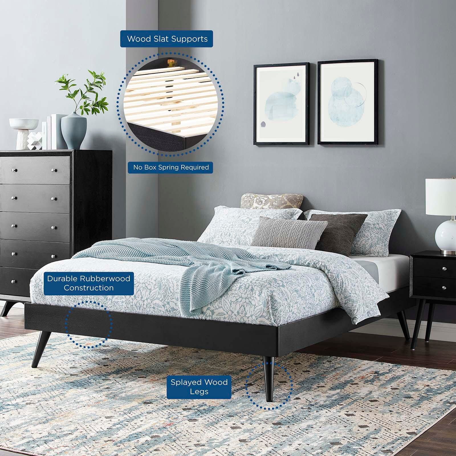 Margo Queen Platform Bed, Black, large