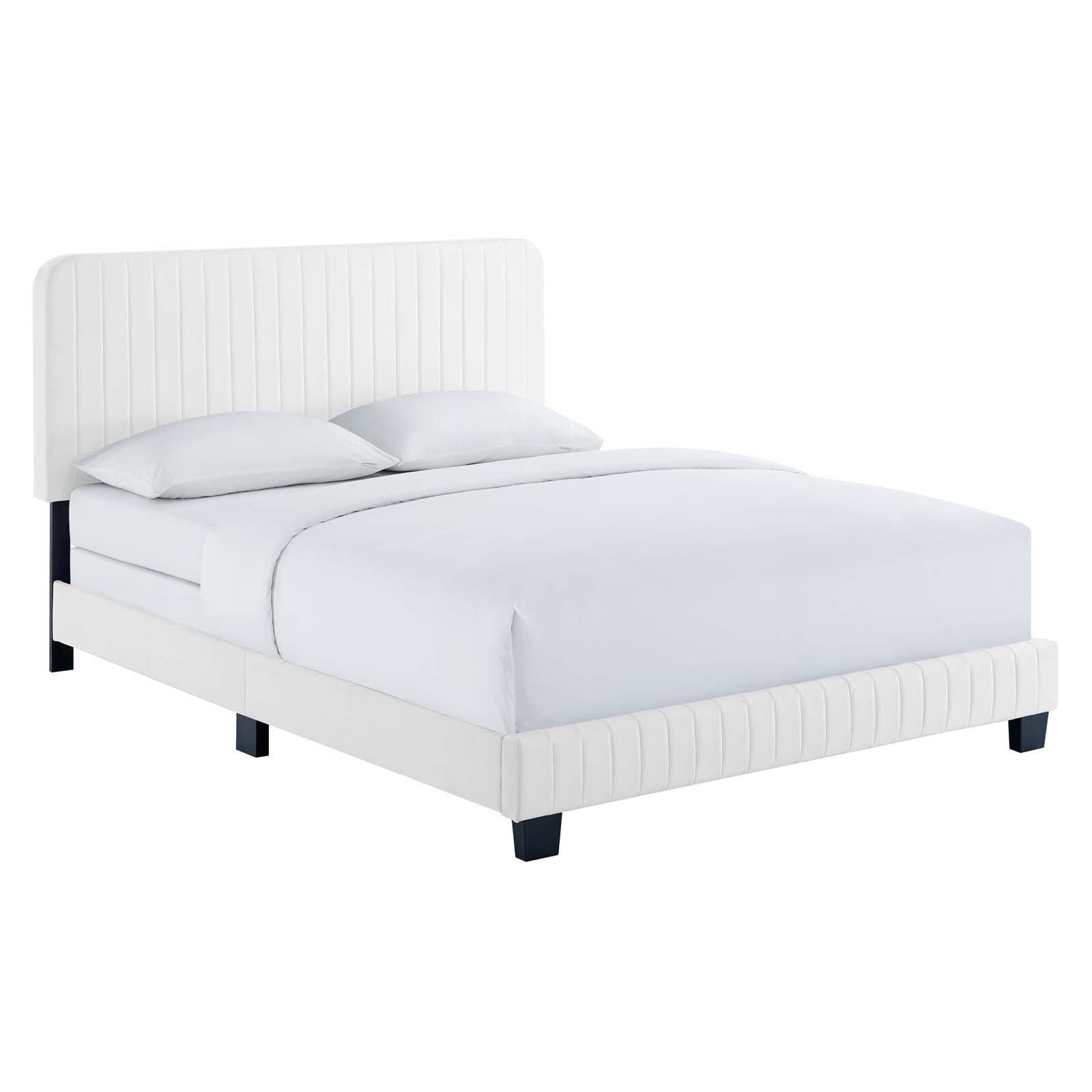 Celine Channel Tufted Velvet Queen Bed