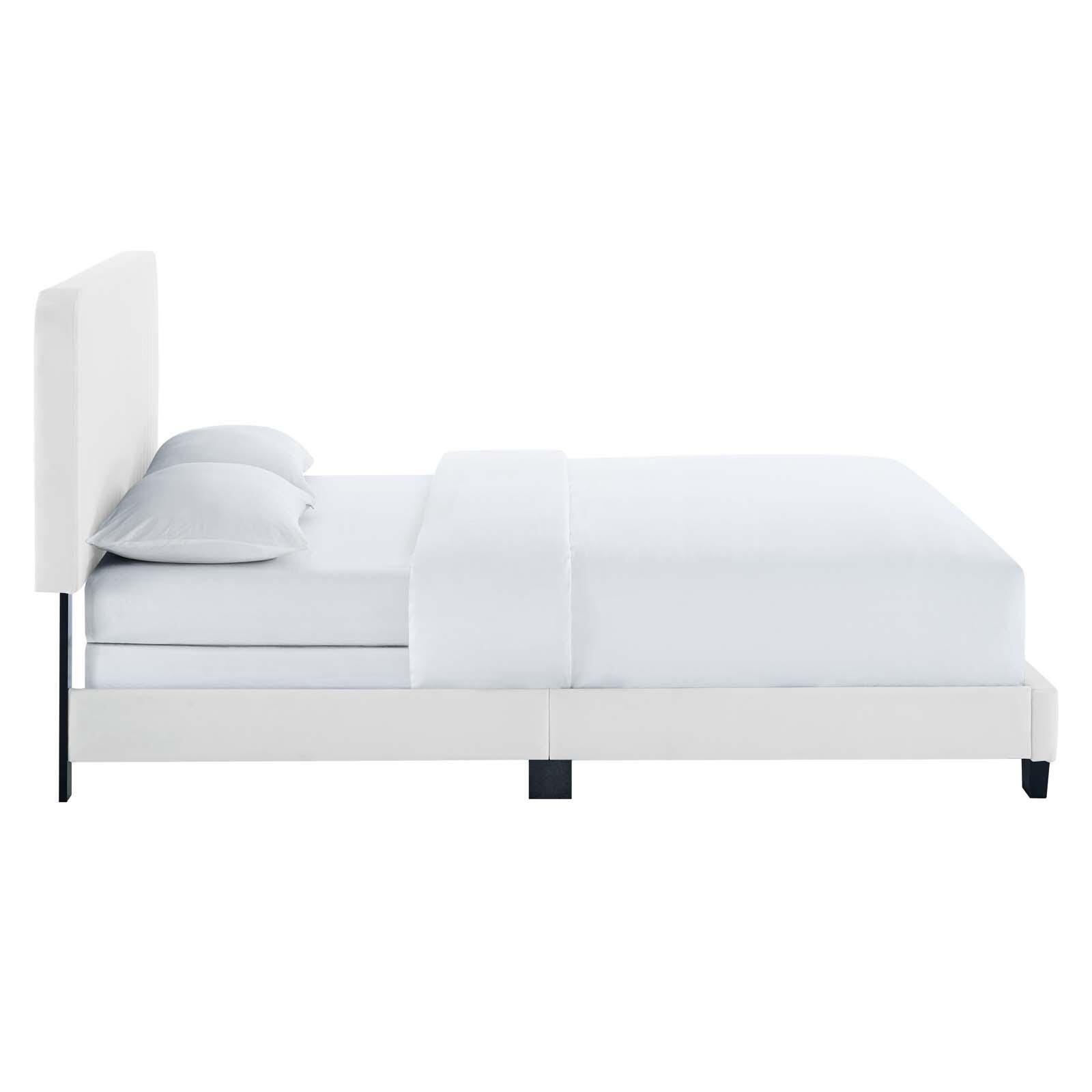 Celine Channel Tufted Velvet Queen Bed, , large