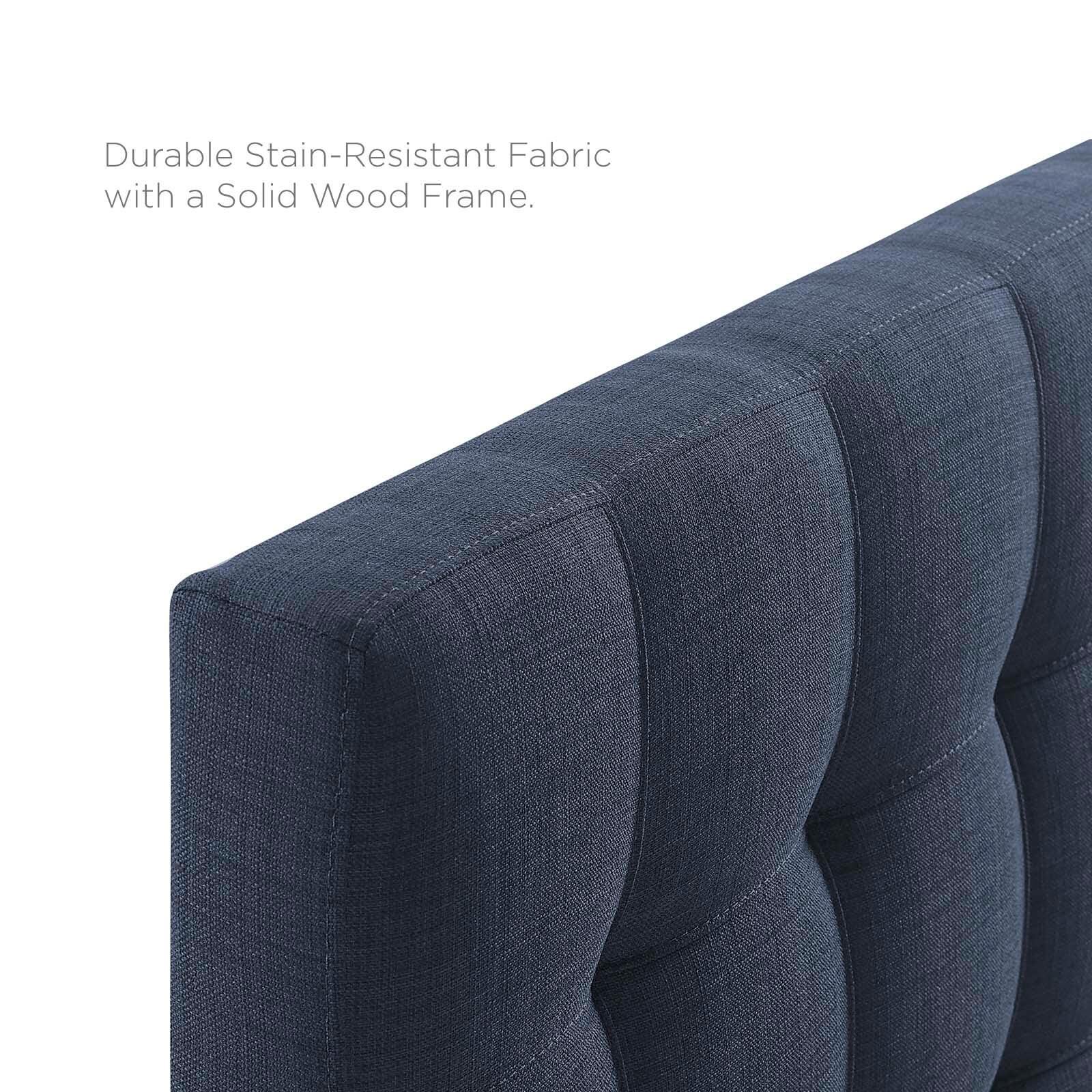 Lily Queen Upholstered Headboard, Navy, large