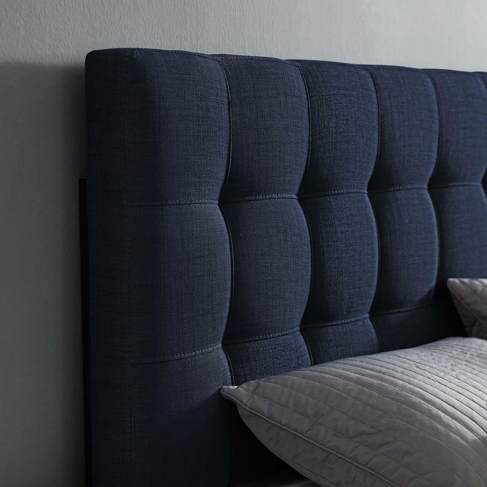 Lily Queen Upholstered Headboard, Navy, large