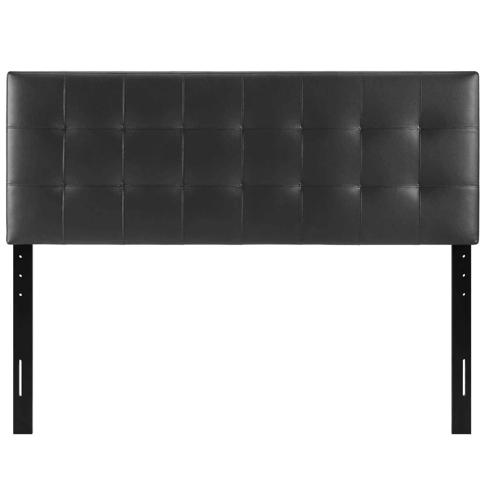 Lily Queen Upholstered Vinyl Headboard, Black, large
