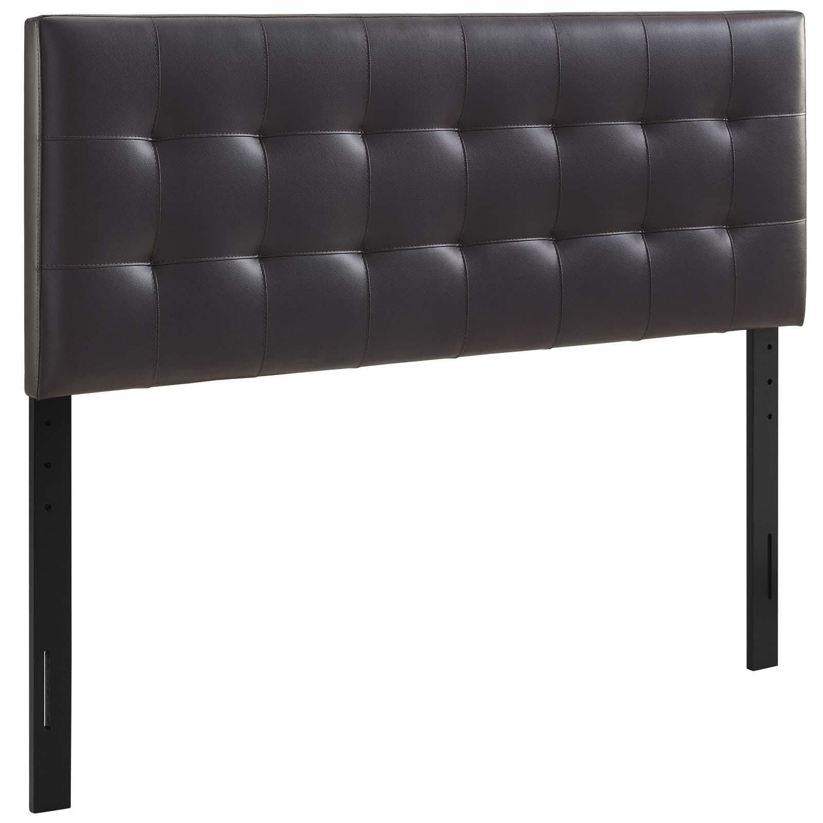 Lily Queen Upholstered Vinyl Headboard, Brown, large