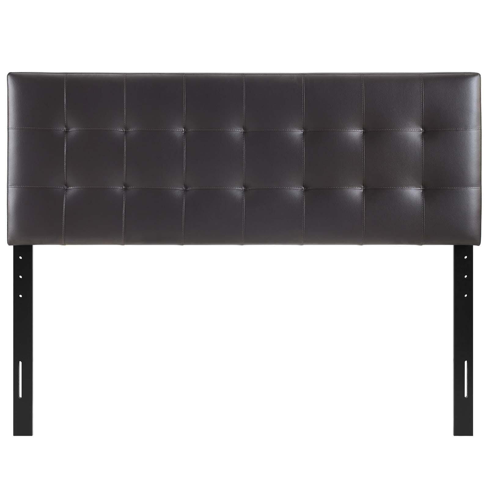 Lily Queen Upholstered Vinyl Headboard, Brown, large