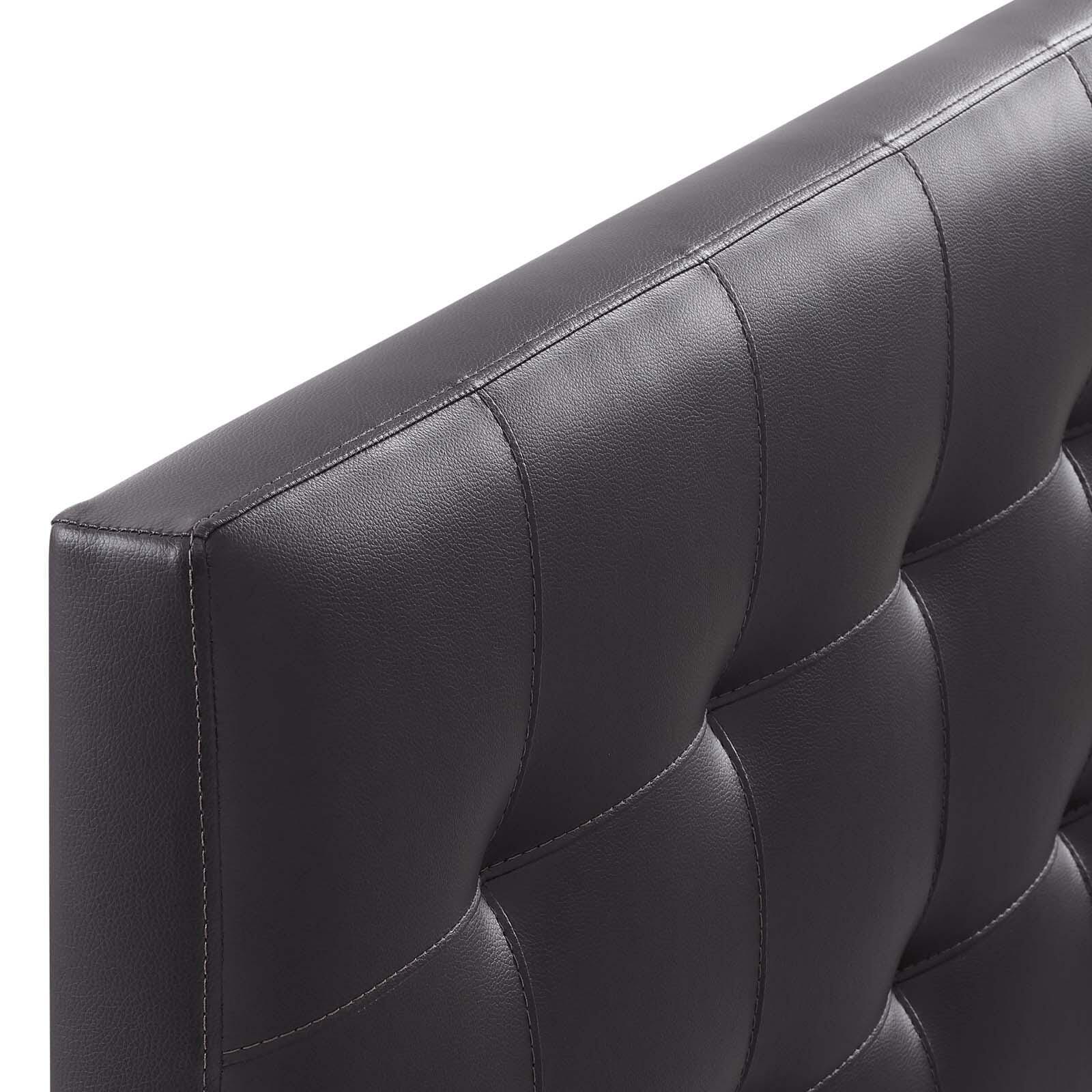 Lily Queen Upholstered Vinyl Headboard, Brown, large