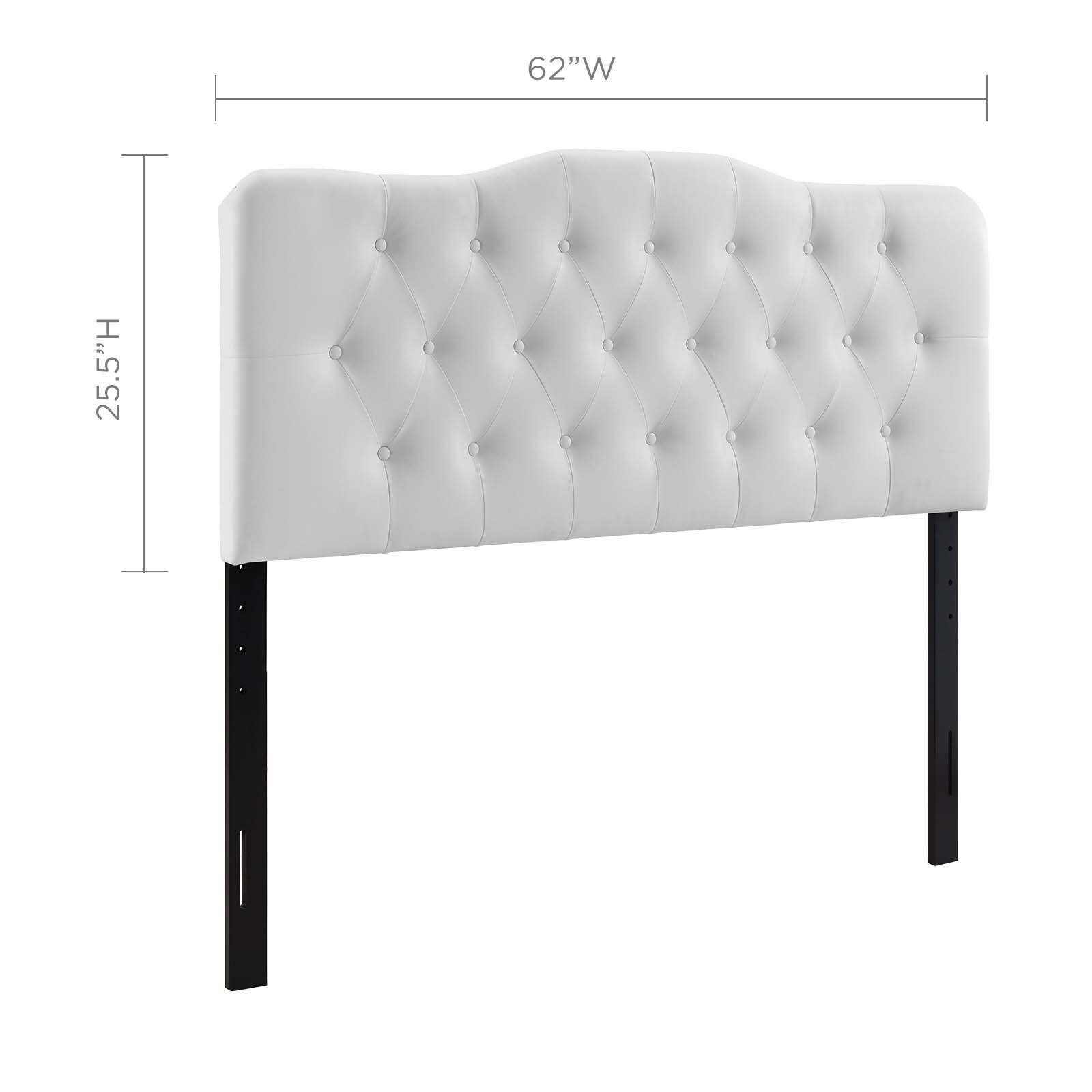 Annabel Queen Upholstered Vinyl Headboard, White, large