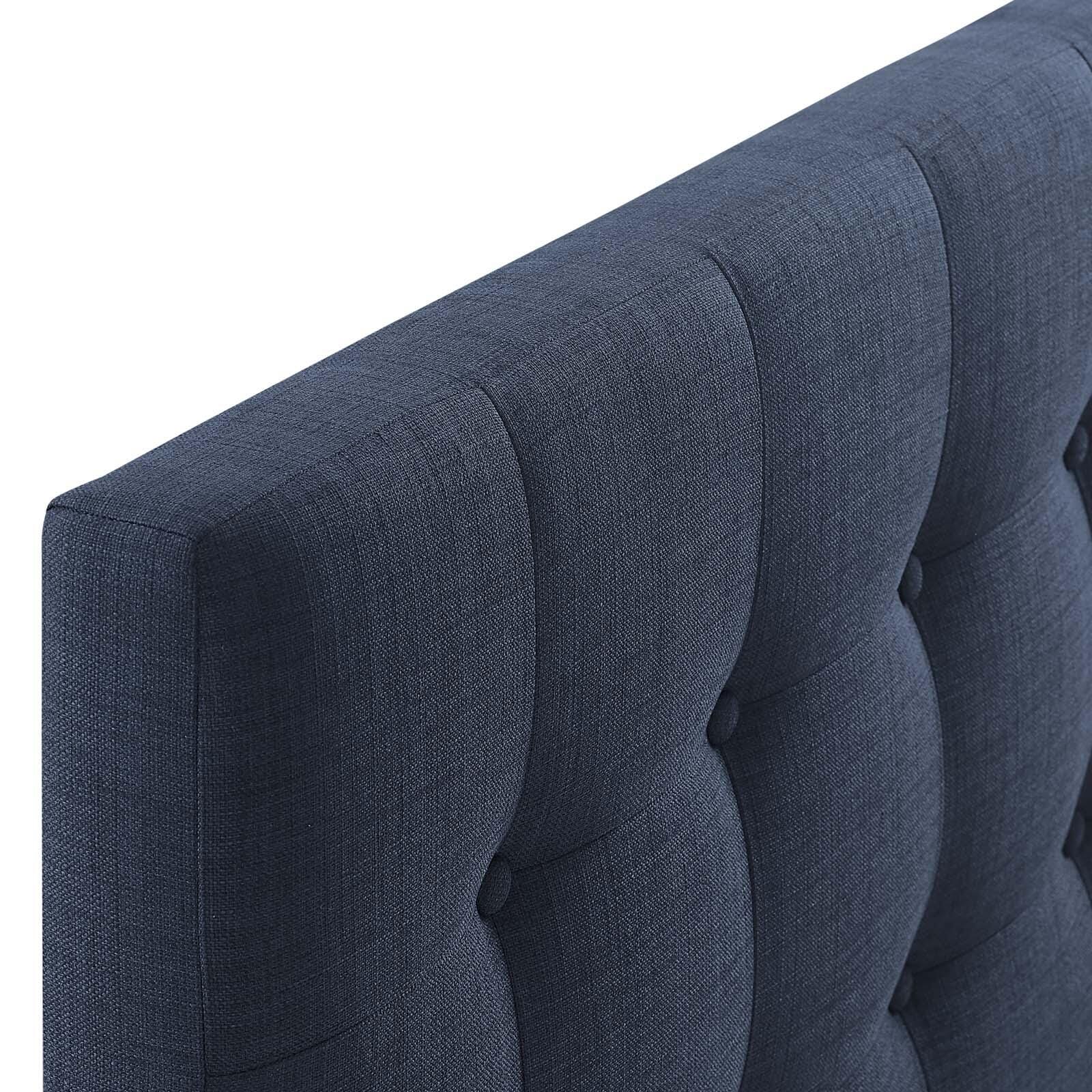 Emily King Upholstered Headboard, Navy, large