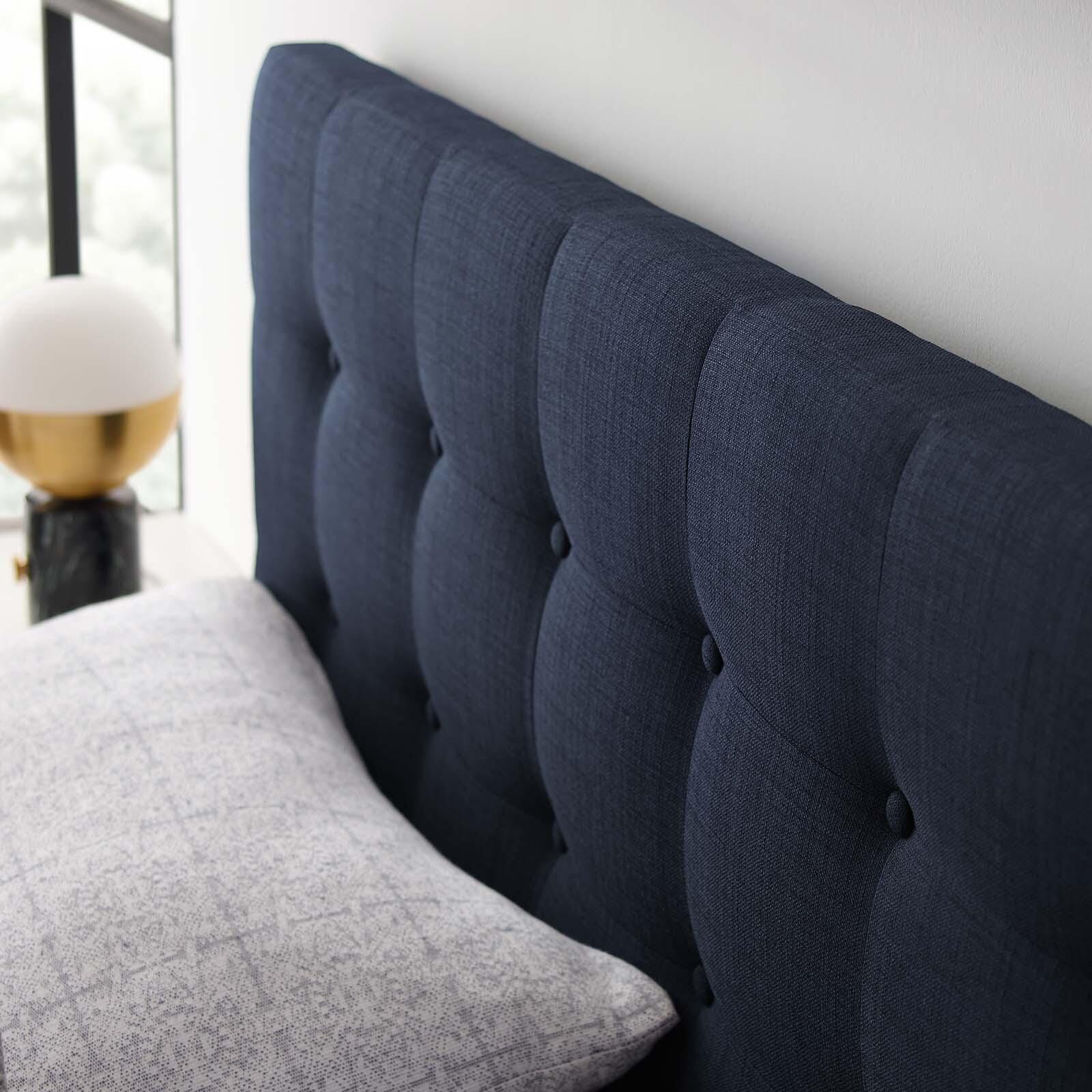 Emily King Upholstered Headboard, Navy, large