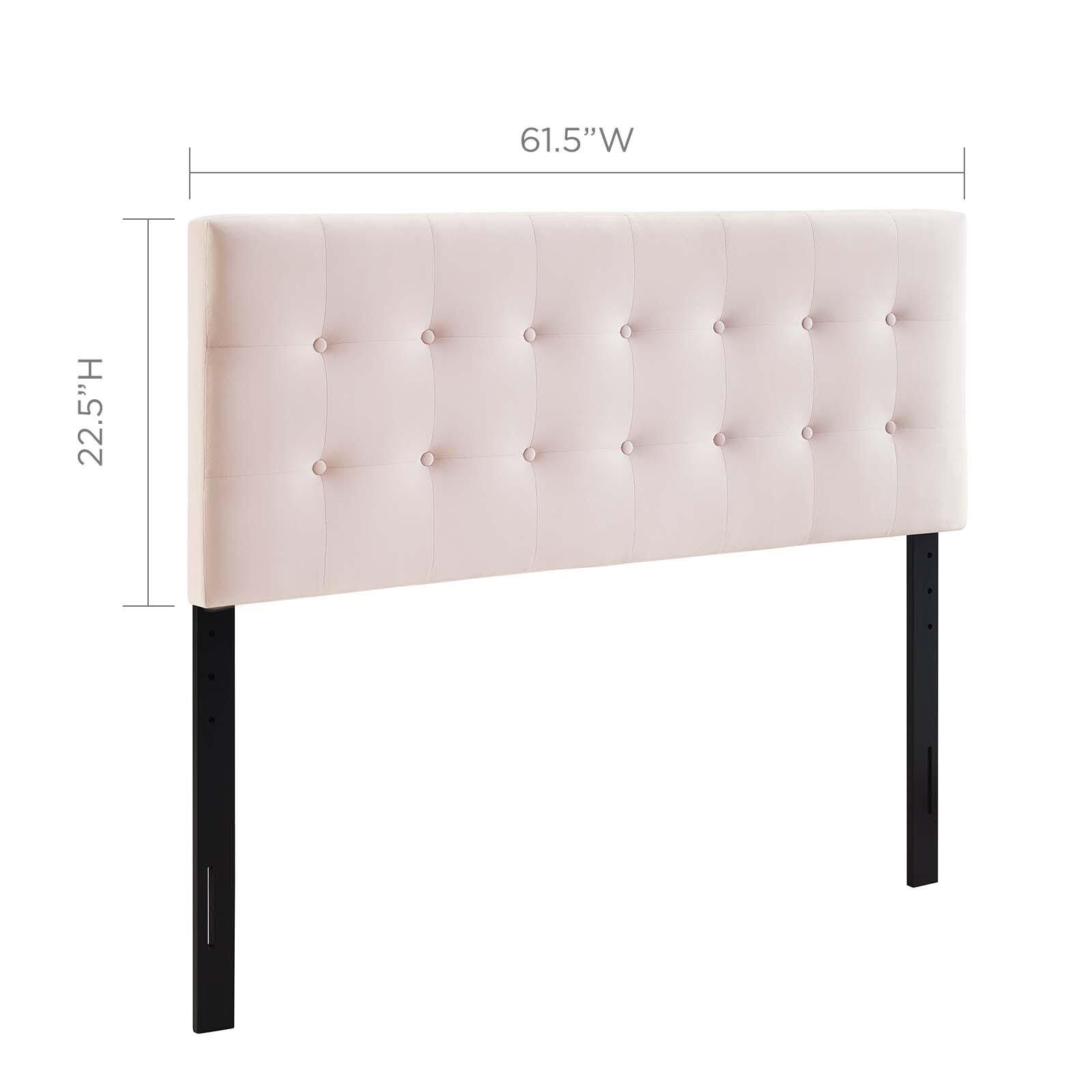 Emily Biscuit Tufted Velvet Headboard, Pink, large