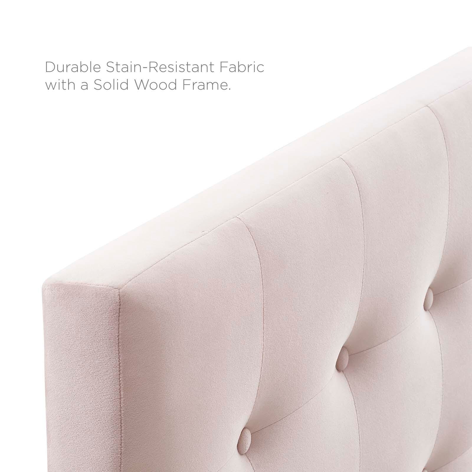 Emily Biscuit Tufted Velvet Headboard, Pink, large