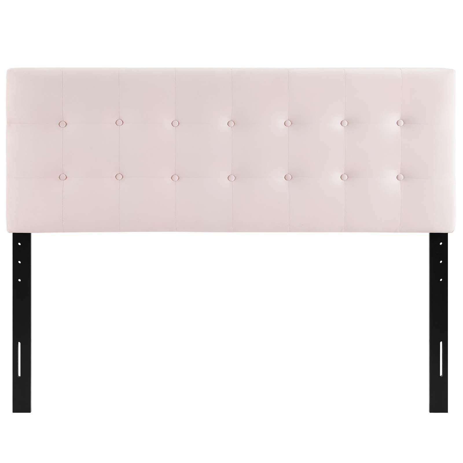 Emily Biscuit Tufted Velvet Headboard, Pink, large