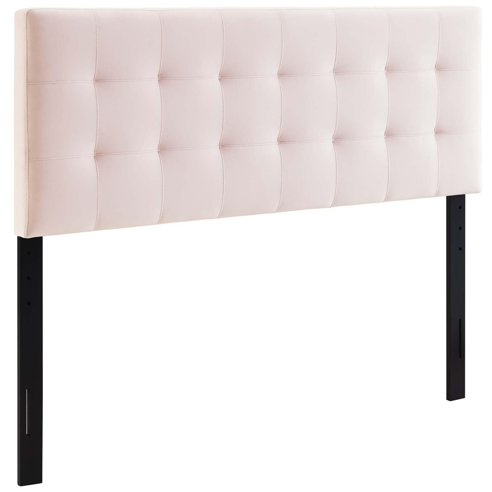 Lily Biscuit Tufted Velvet Headboard, Pink, large