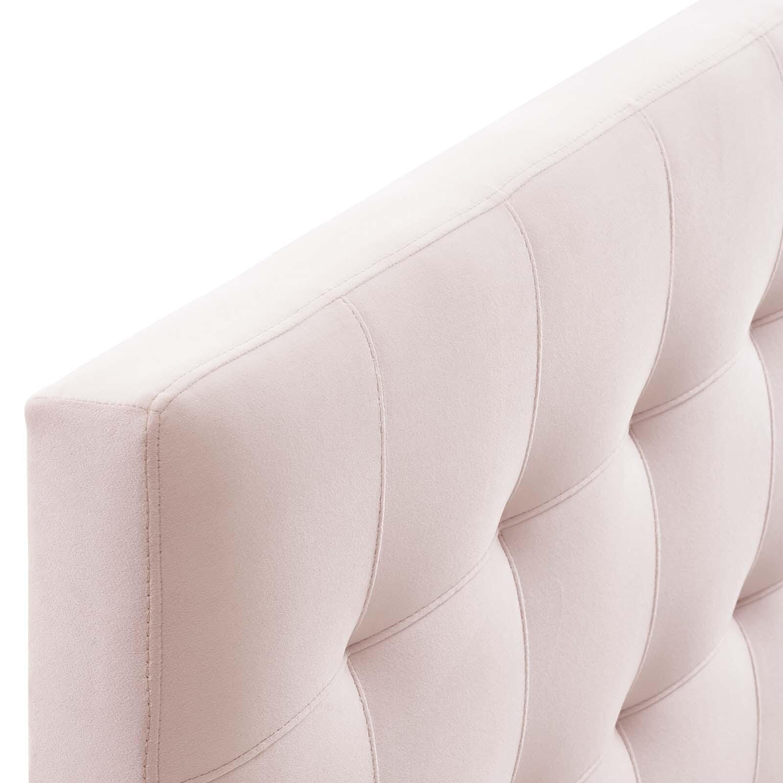 Lily Biscuit Tufted Velvet Headboard, Pink, large