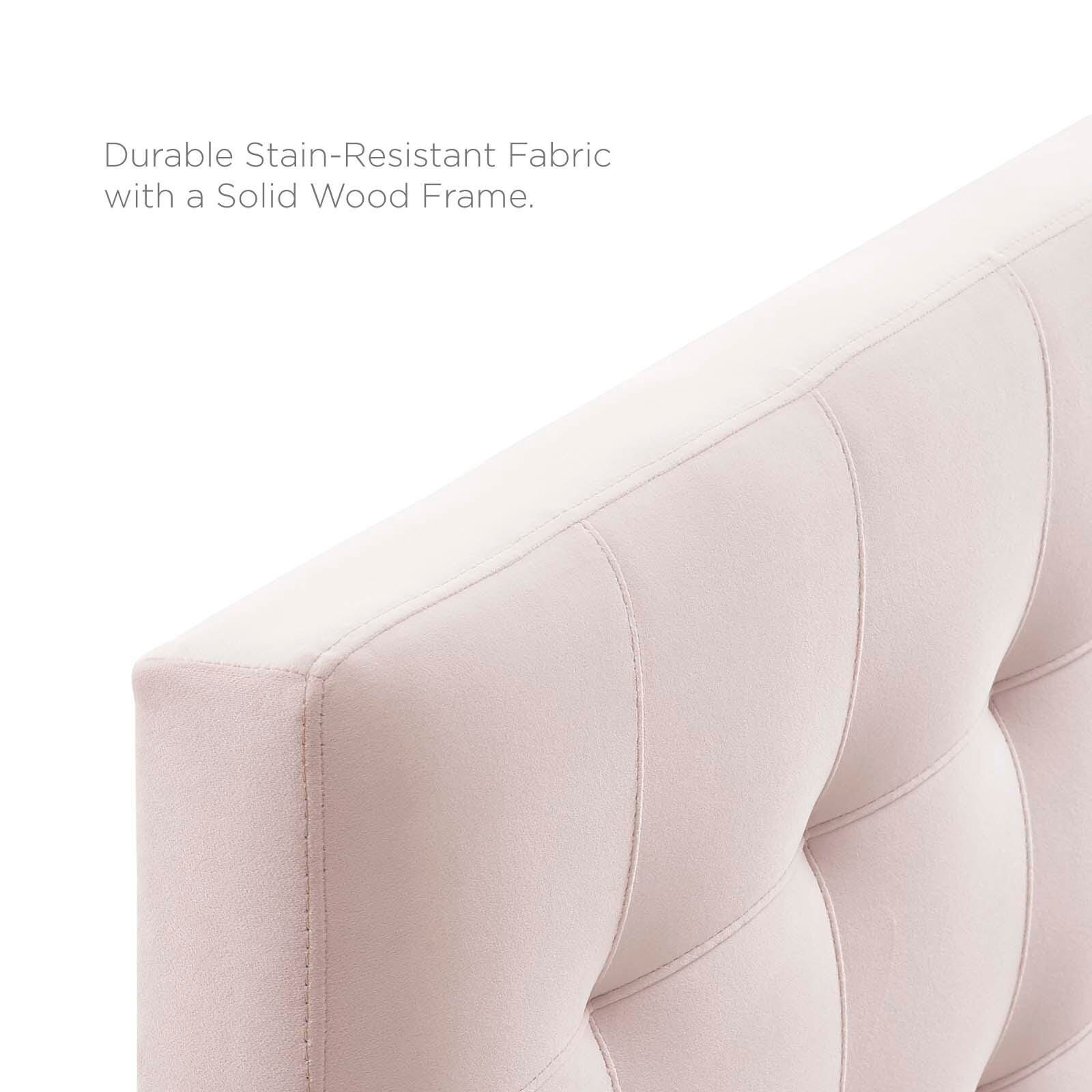 Lily Biscuit Tufted Velvet Headboard, Pink, large
