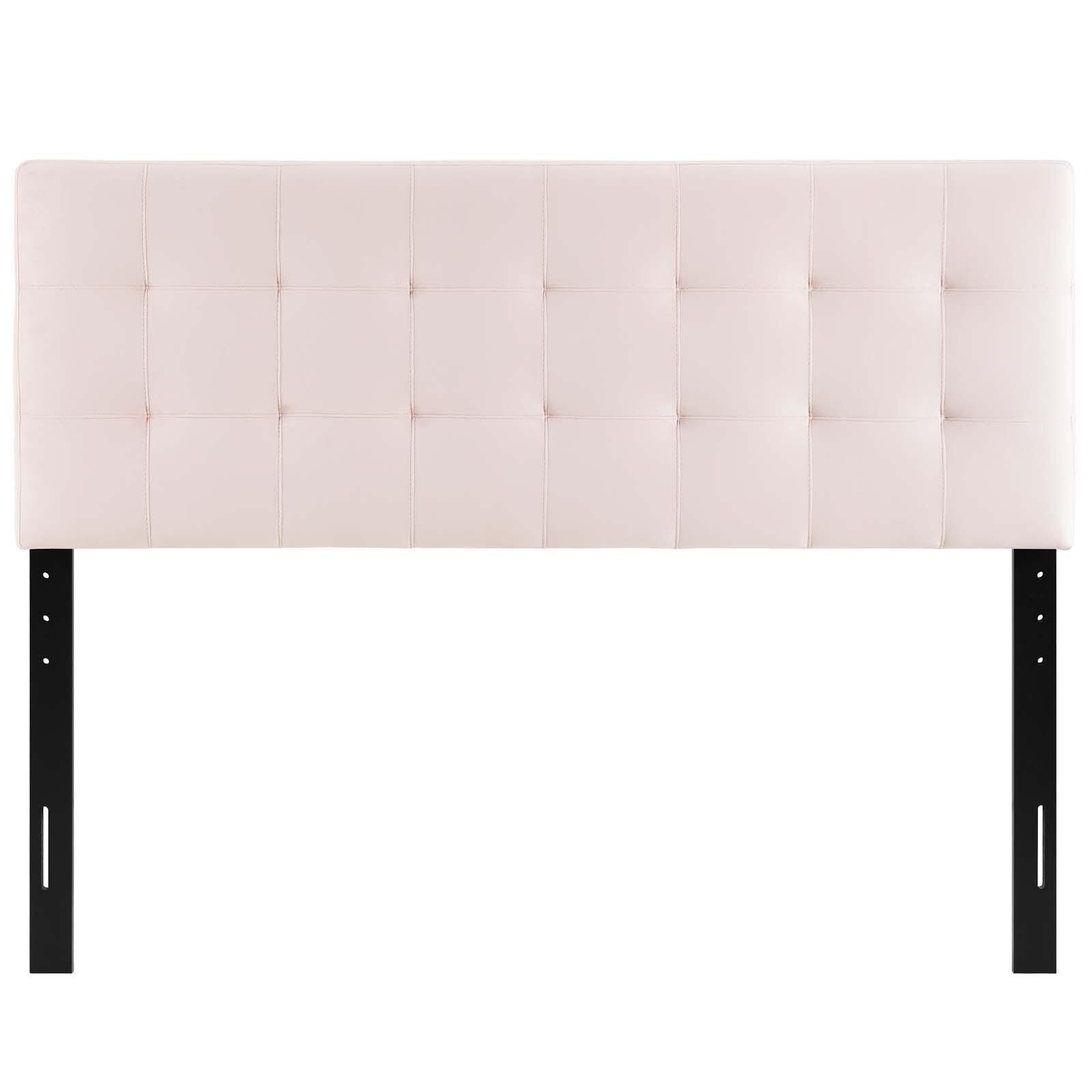 Lily Biscuit Tufted Velvet Headboard, Pink, large