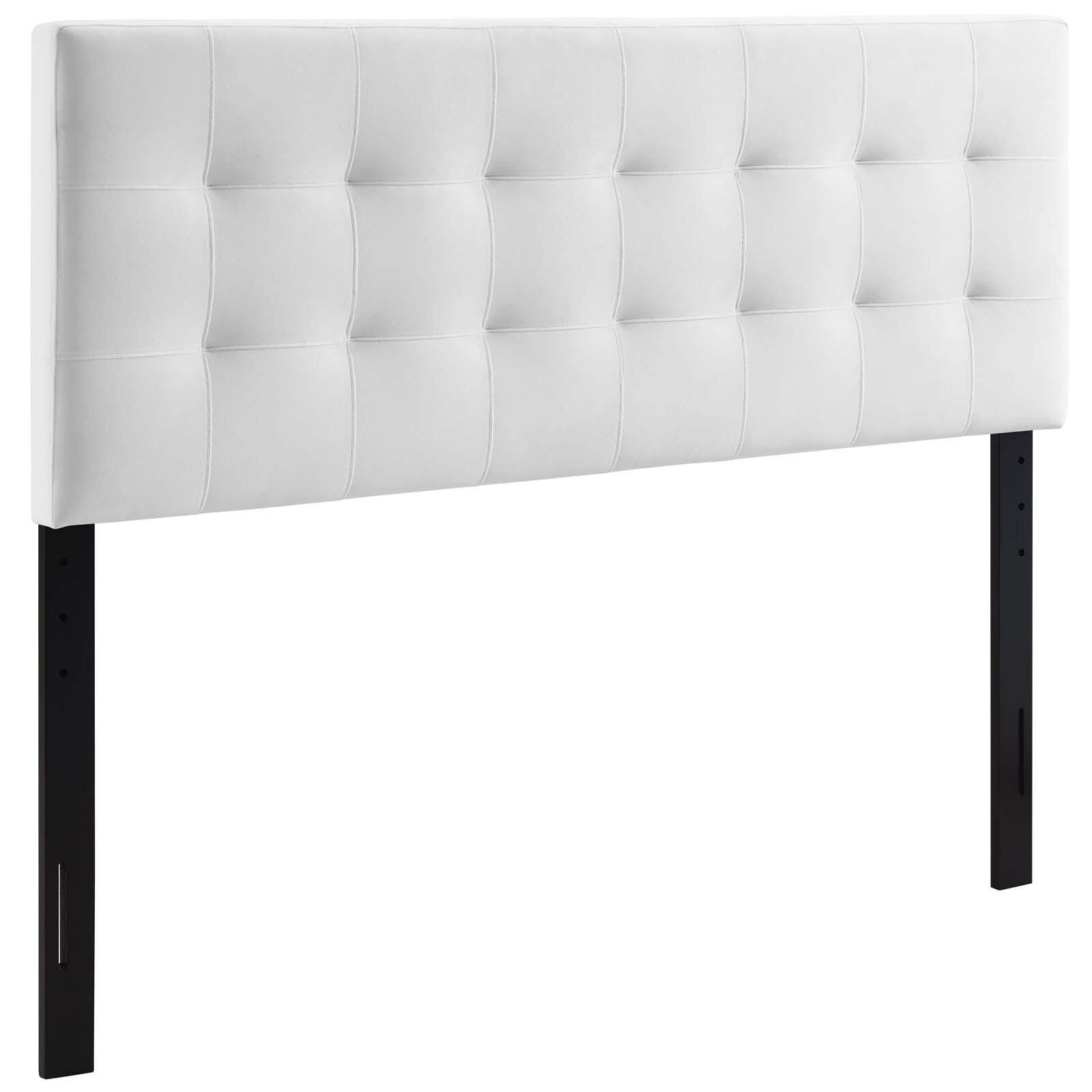 Lily Biscuit Tufted Velvet Headboard, White, large