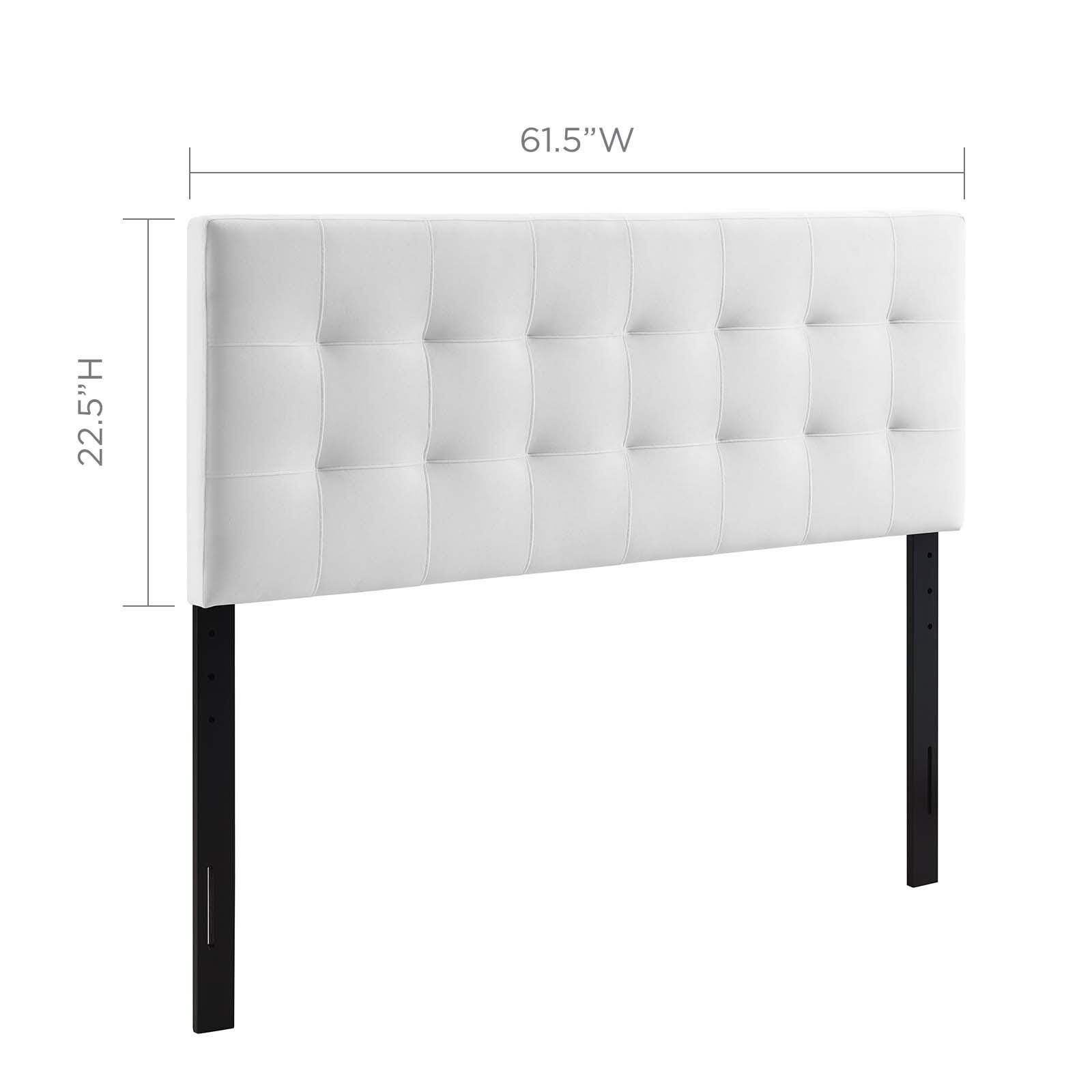 Lily Biscuit Tufted Velvet Headboard, White, large