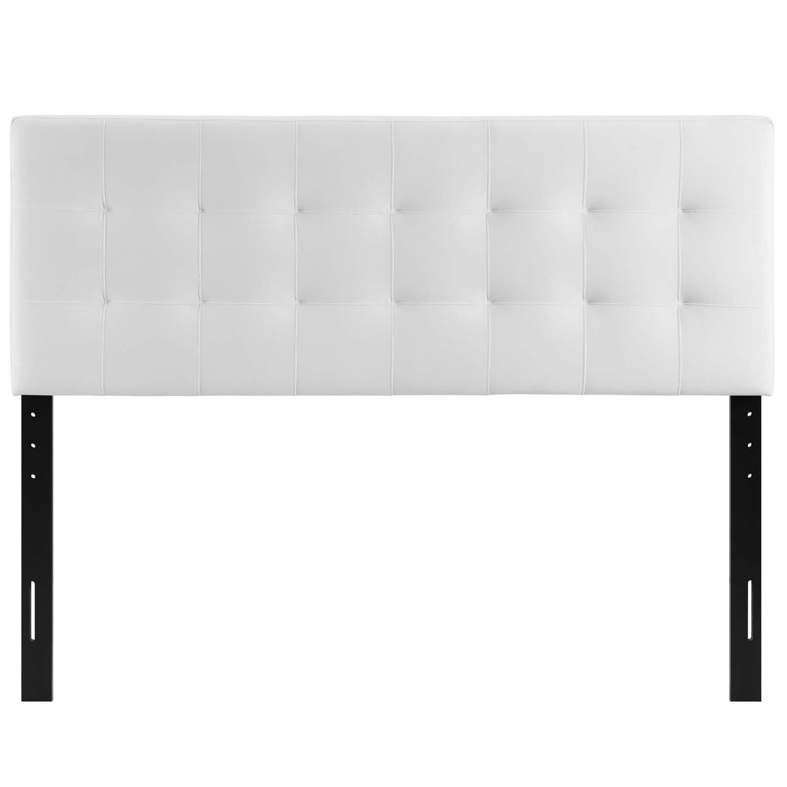 Lily Biscuit Tufted Velvet Headboard, White, large