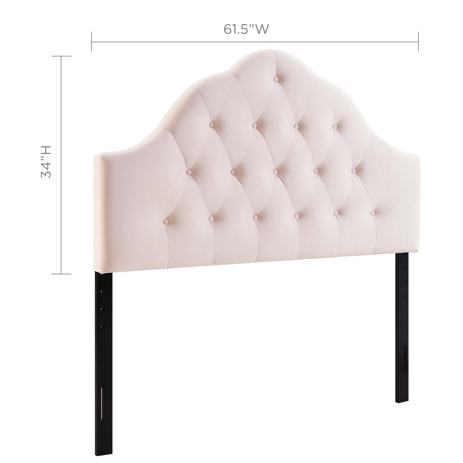 Sovereign Queen Diamond Tufted Velvet Headboard, Pink, large