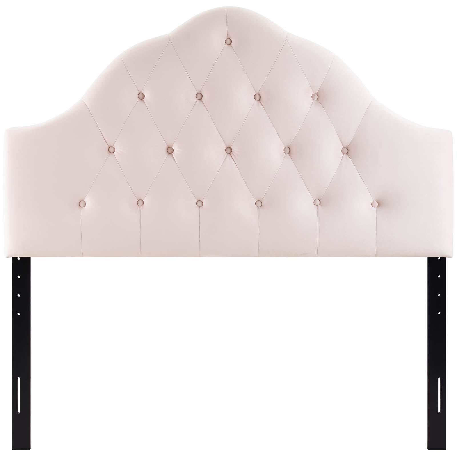 Sovereign Queen Diamond Tufted Velvet Headboard, Pink, large