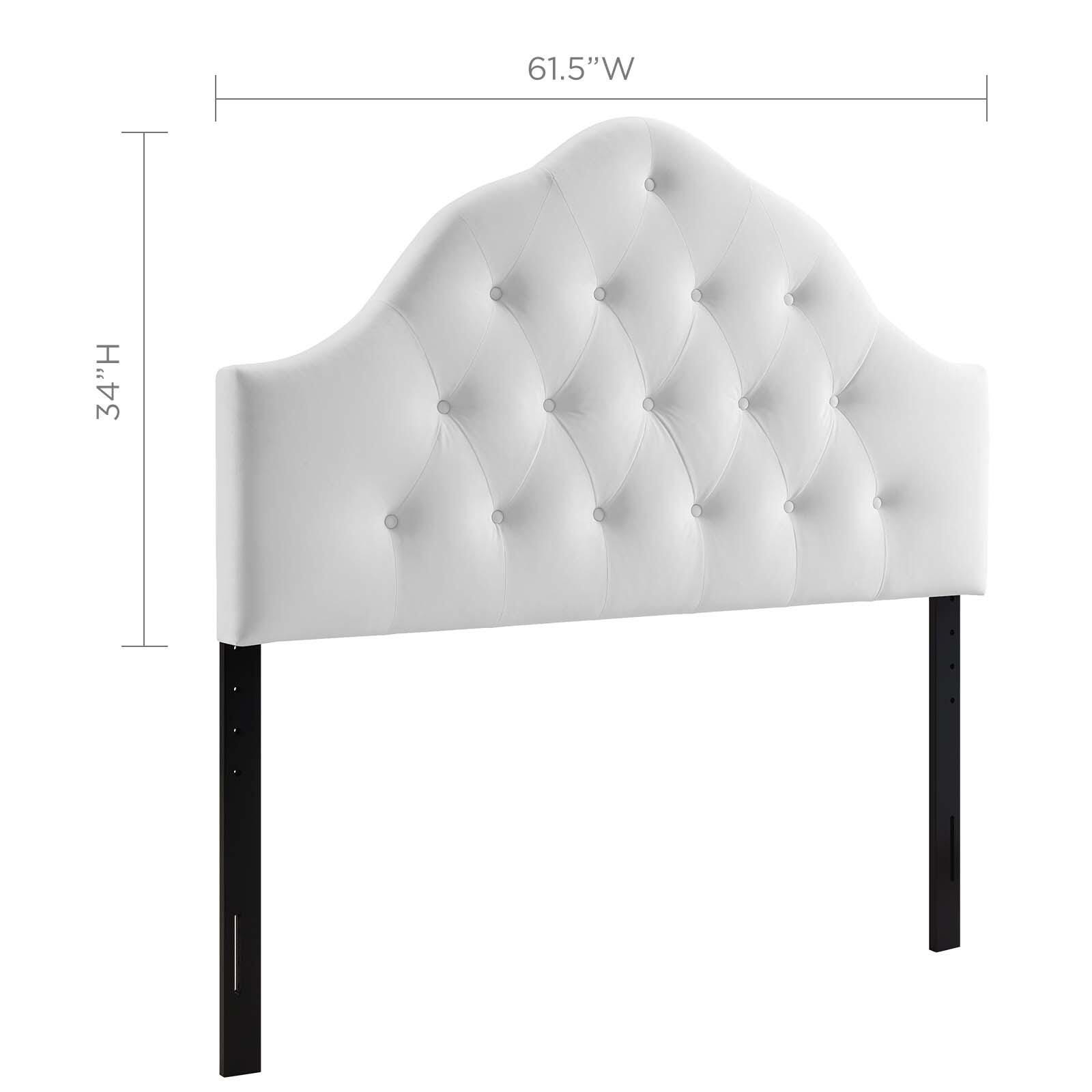 Sovereign Queen Diamond Tufted Velvet Headboard, White, large