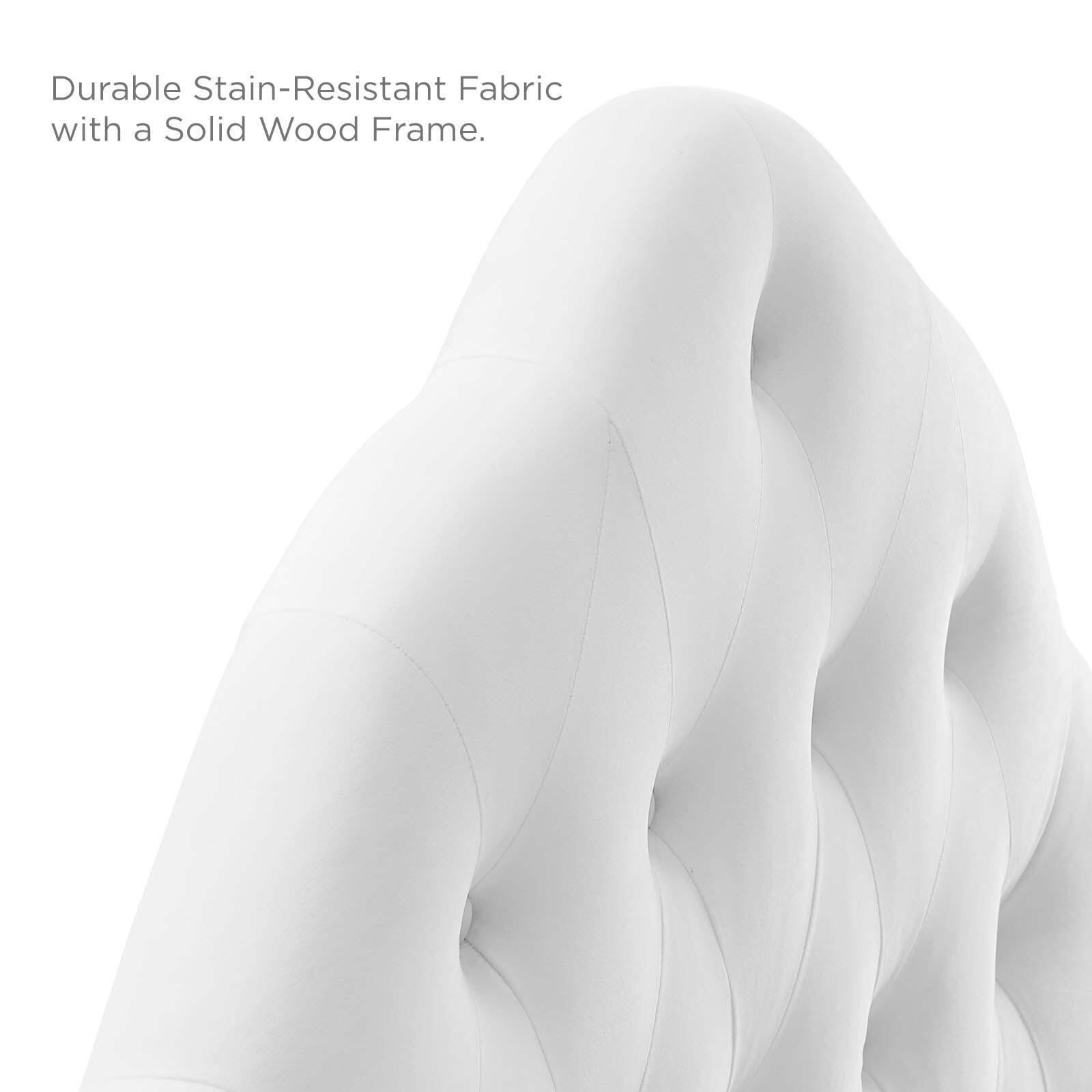 Sovereign Queen Diamond Tufted Velvet Headboard, White, large