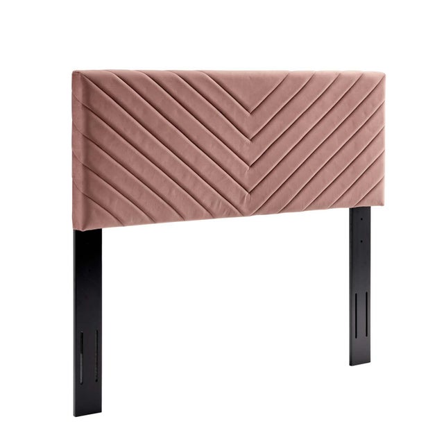 Alyson Queen/Full Angular Channel Tufted Velvet Headboard