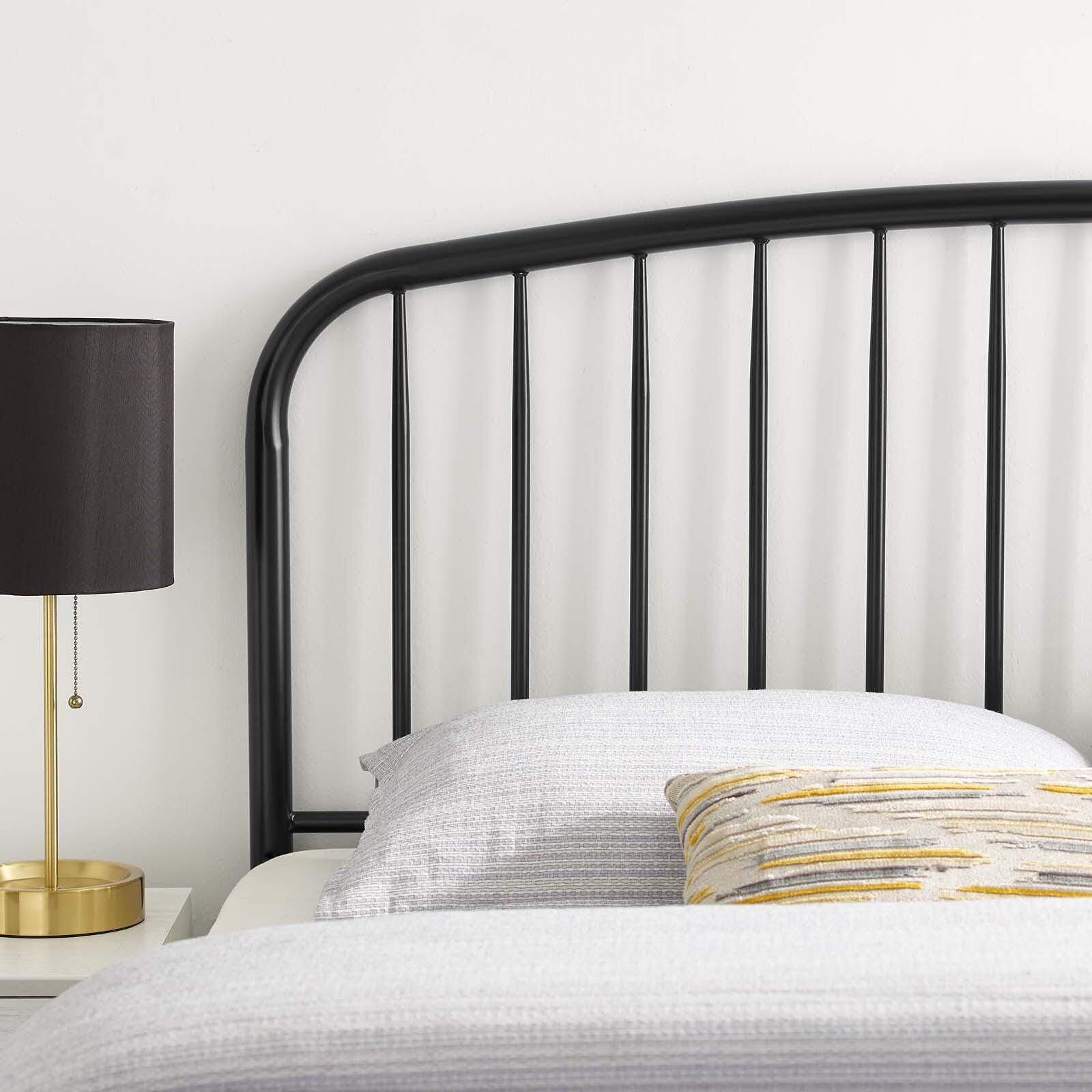 Nova Queen Metal Headboard, Black, large