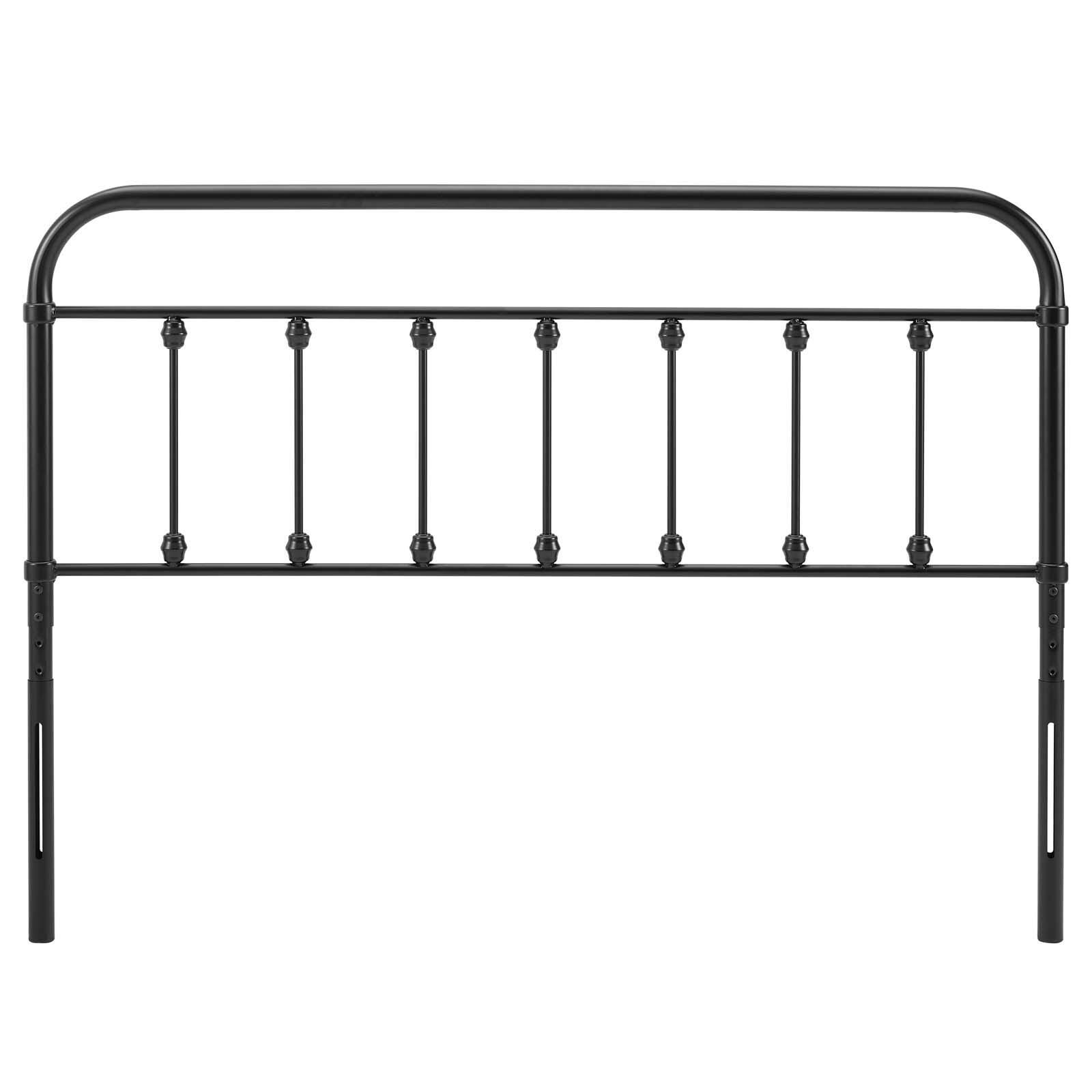 Sage Queen Metal Headboard, Black, large