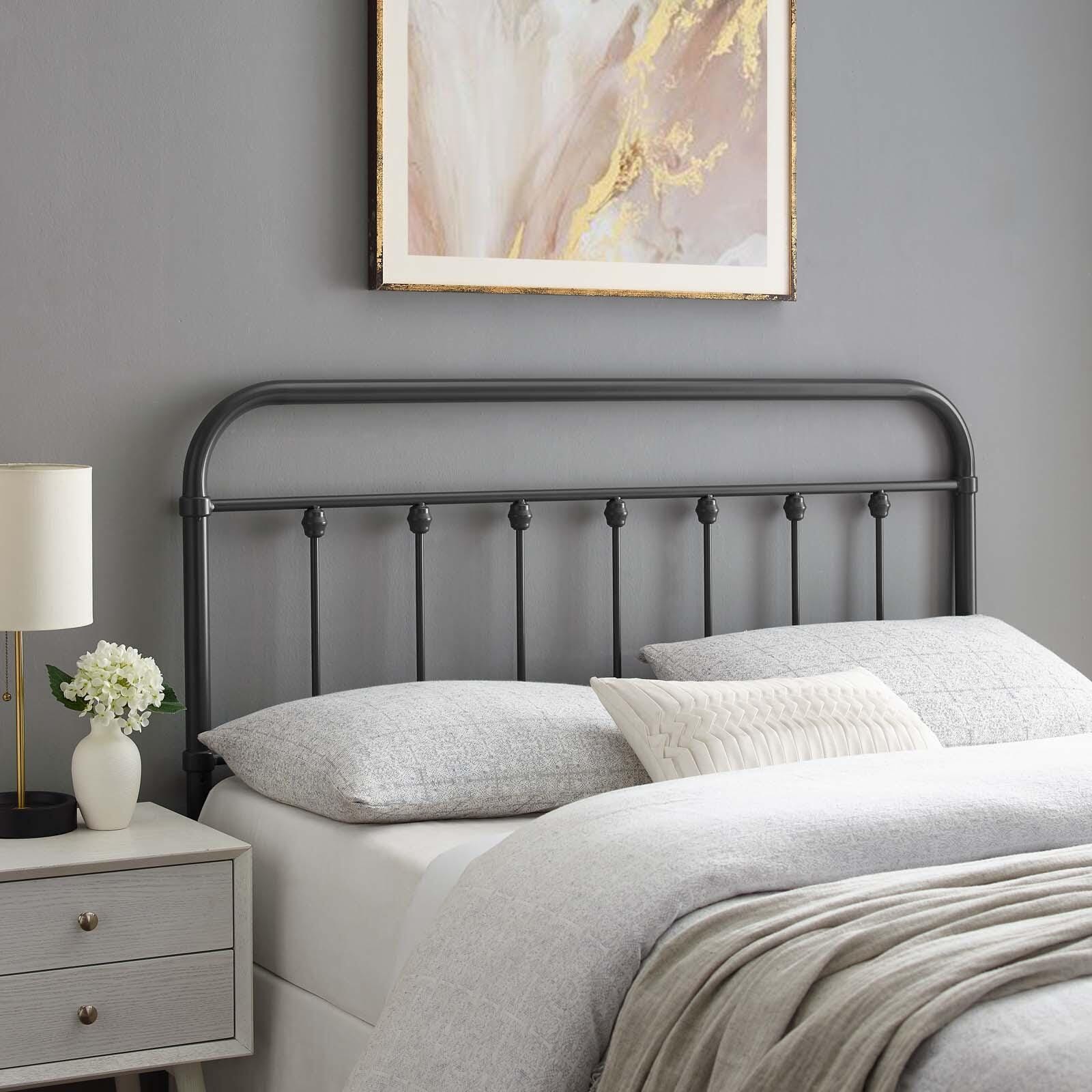 Sage King Metal Headboard, Gray, rollover