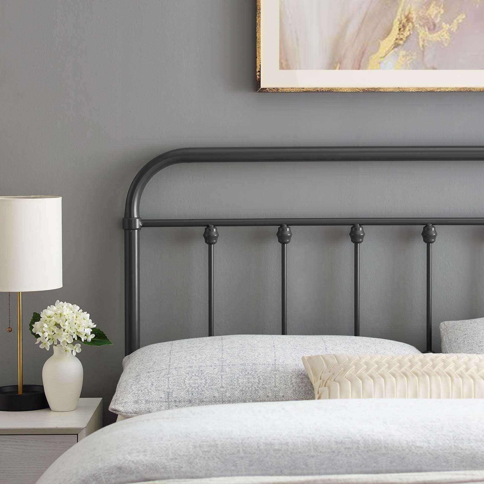 Sage King Metal Headboard, Gray, large