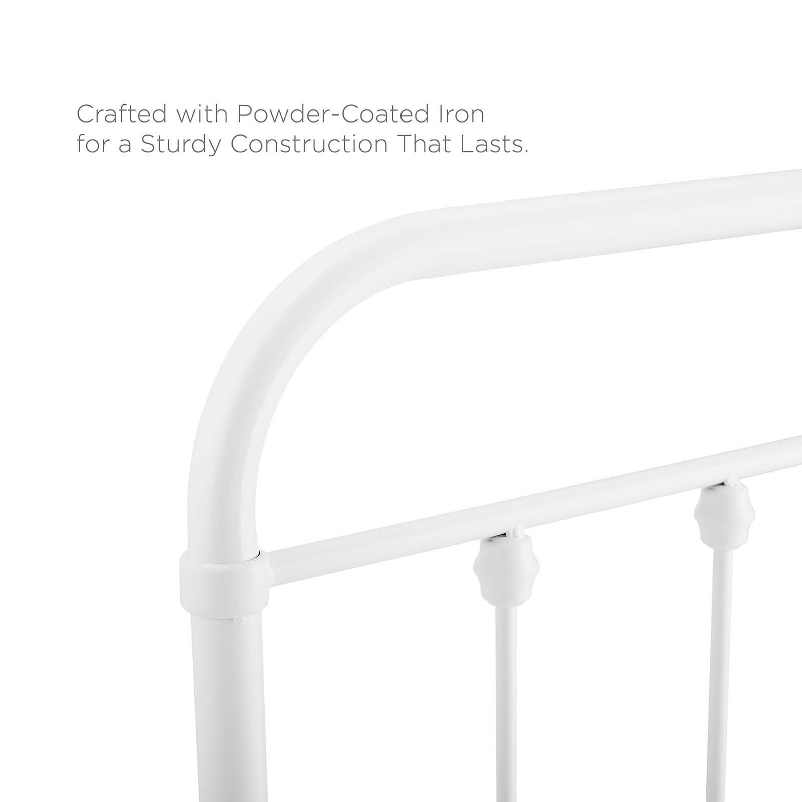 Sage King Metal Headboard, White, large