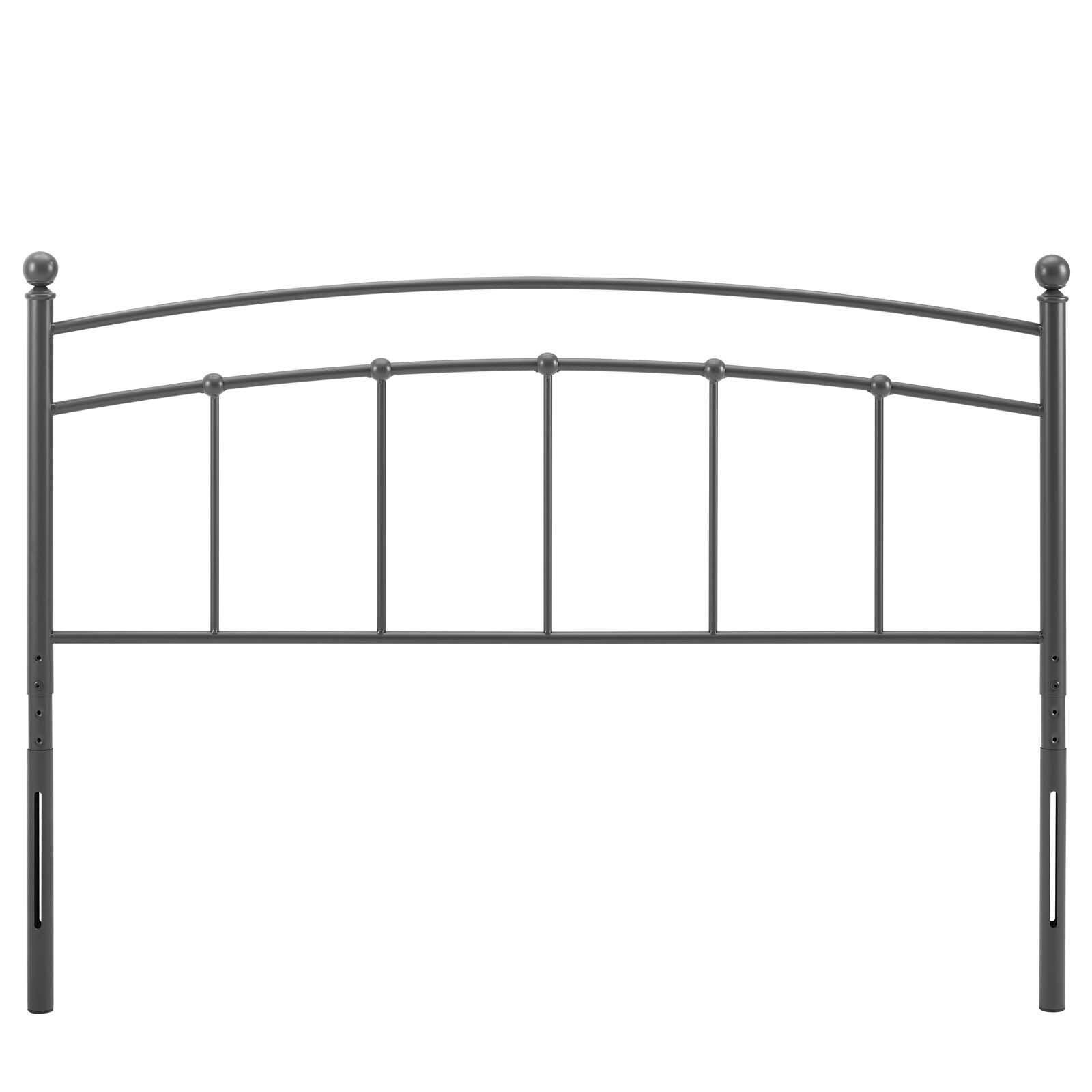 Abigail Queen Metal Headboard, Gray, large