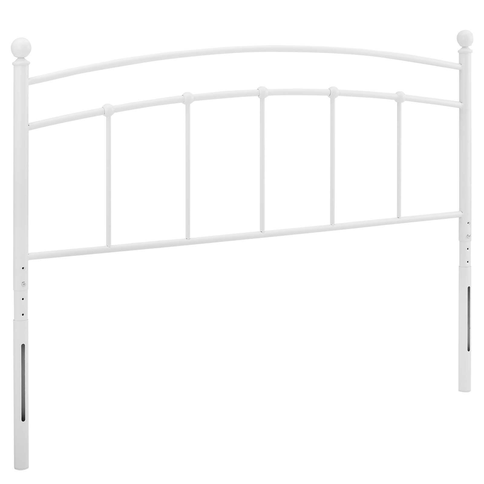 Abigail Queen Metal Headboard, White, large