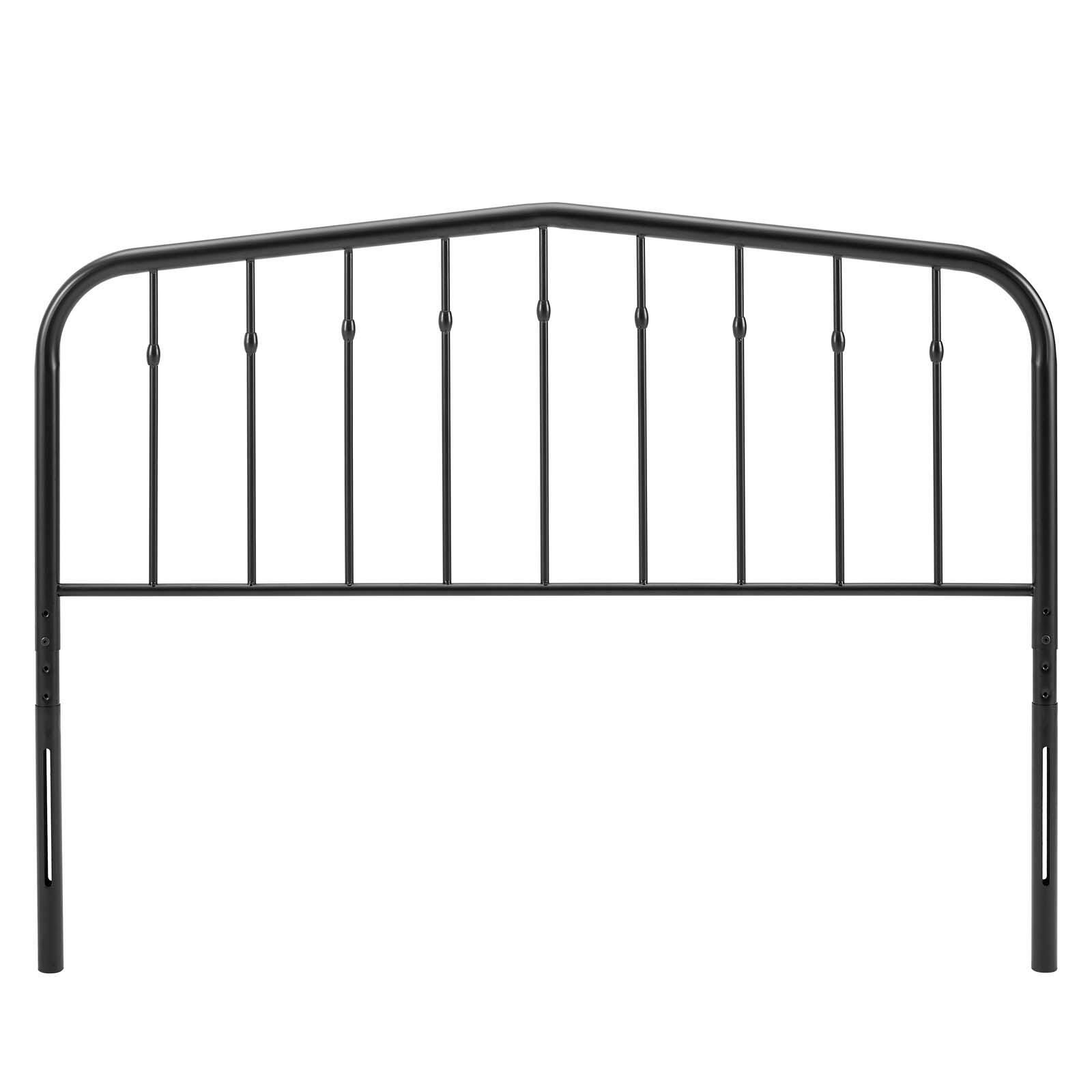 Lennon Queen Metal Headboard, Black, large