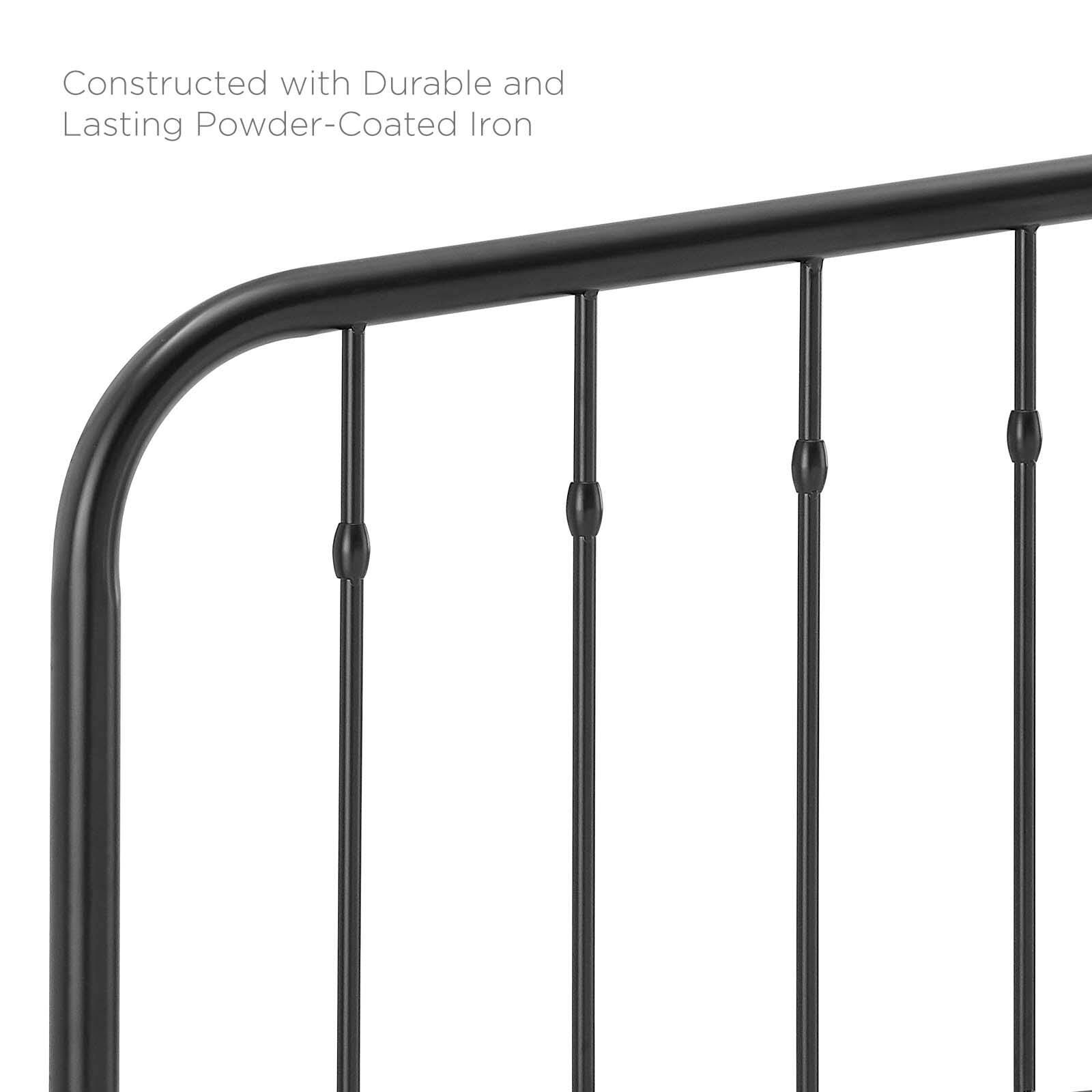 Lennon Queen Metal Headboard, Black, large