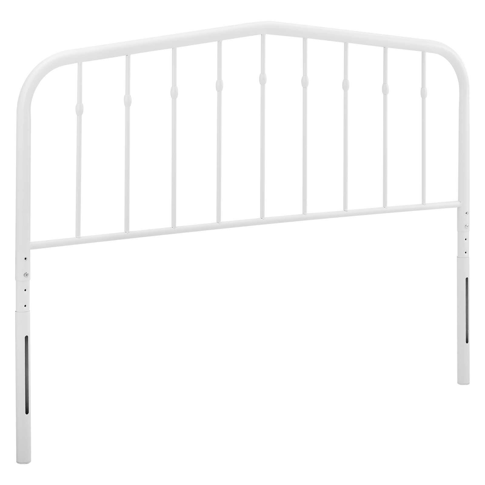 Lennon King Metal Headboard, White, large