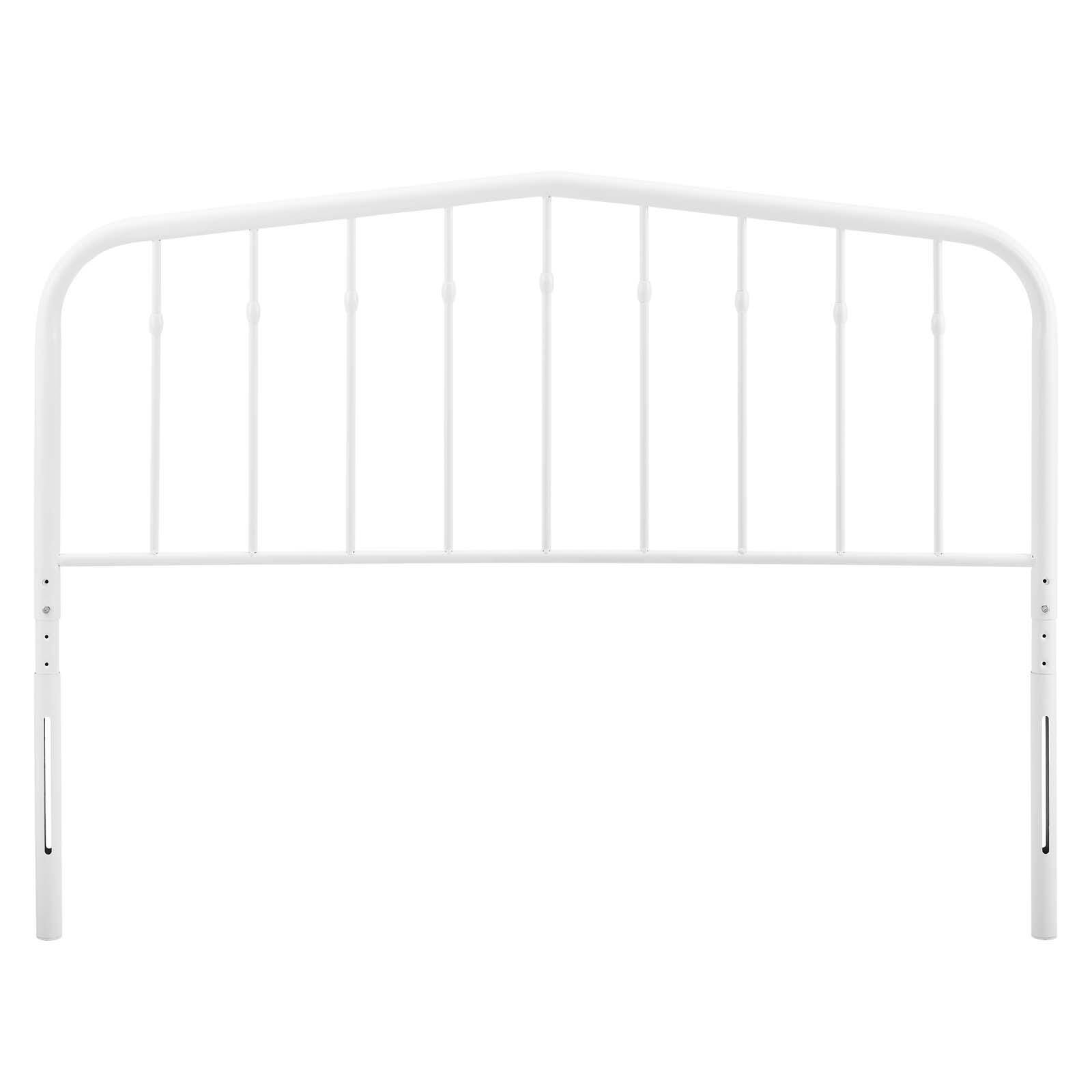Lennon King Metal Headboard, White, large