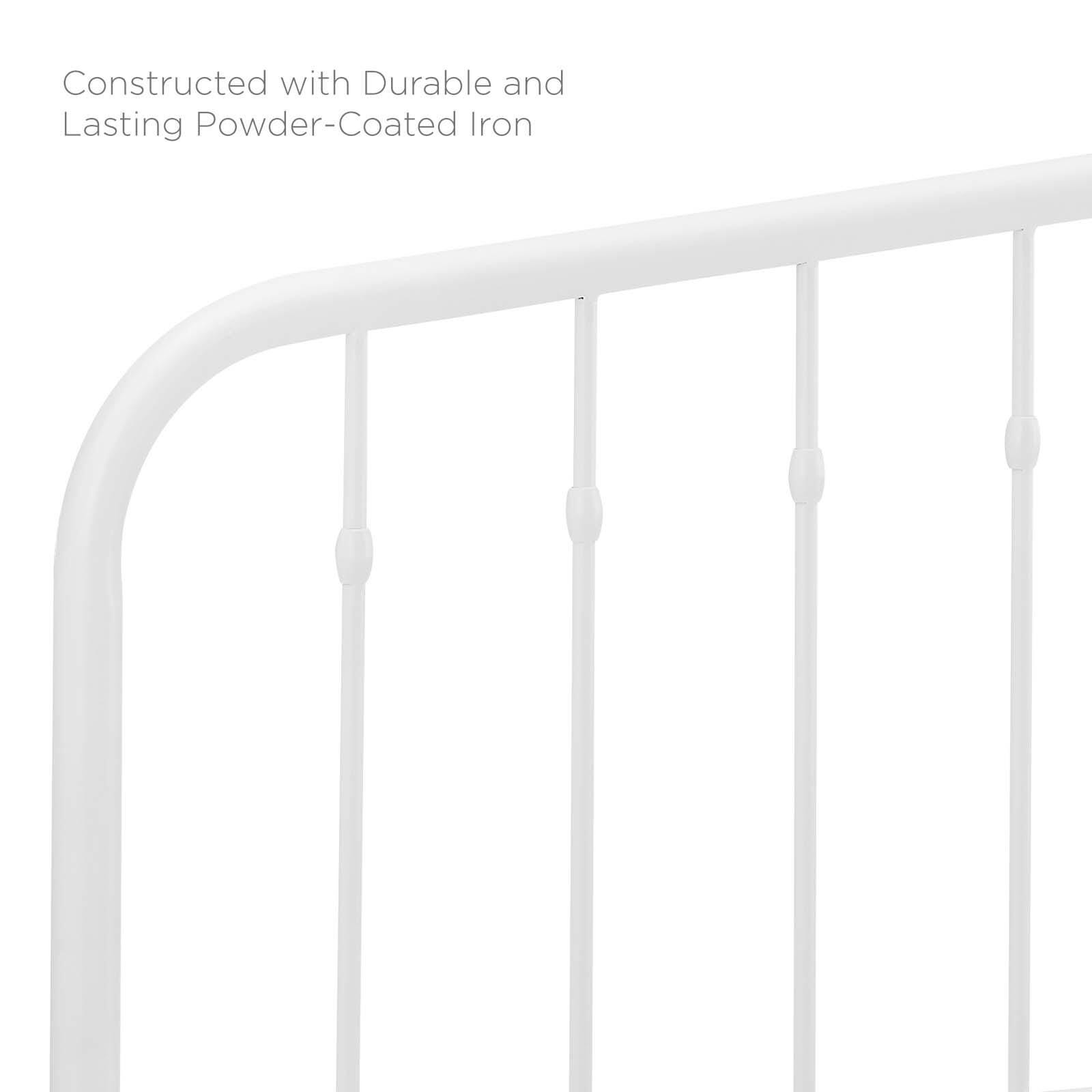 Lennon King Metal Headboard, White, large