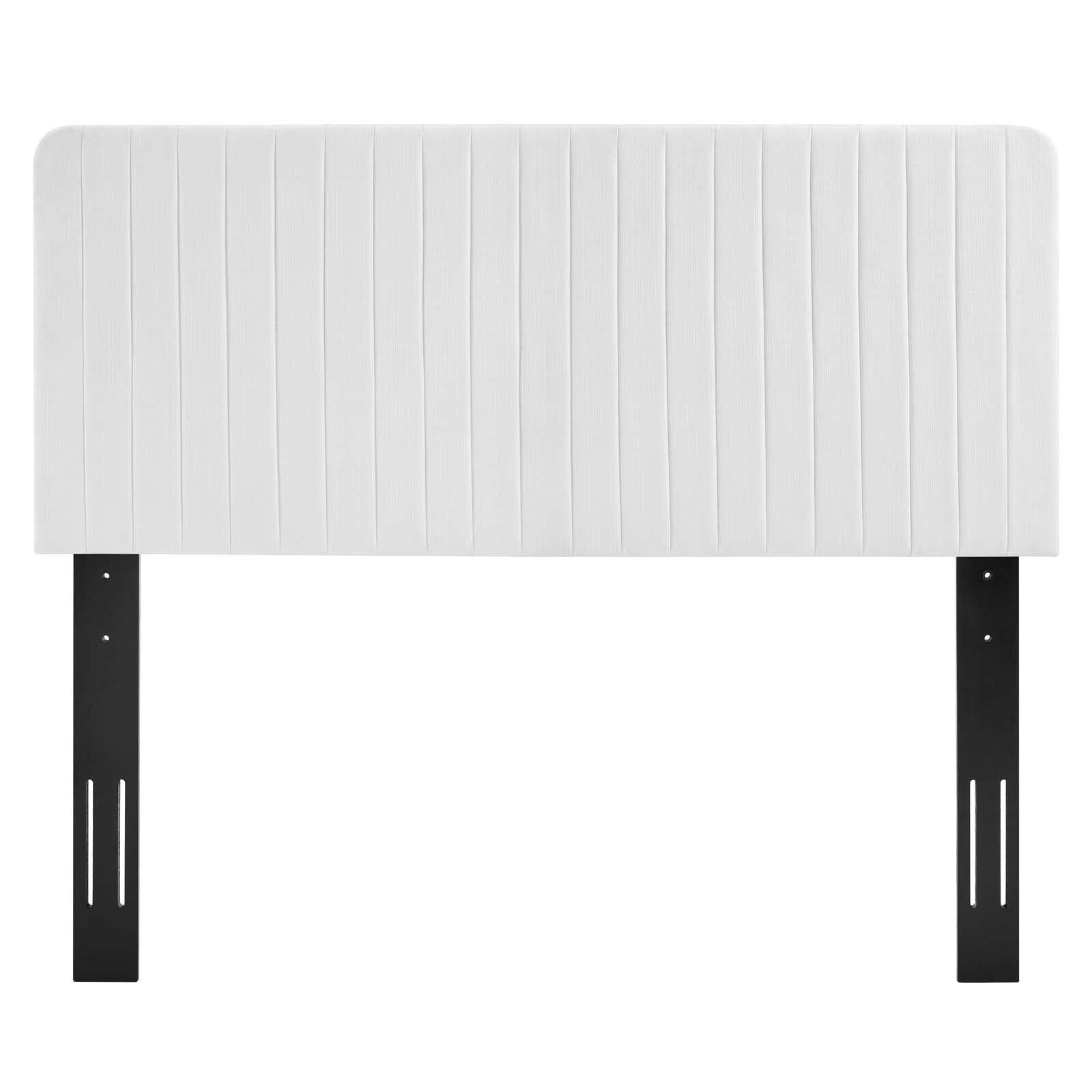 Milenna Queen/Full Tufted Velvet Headboard, White, large