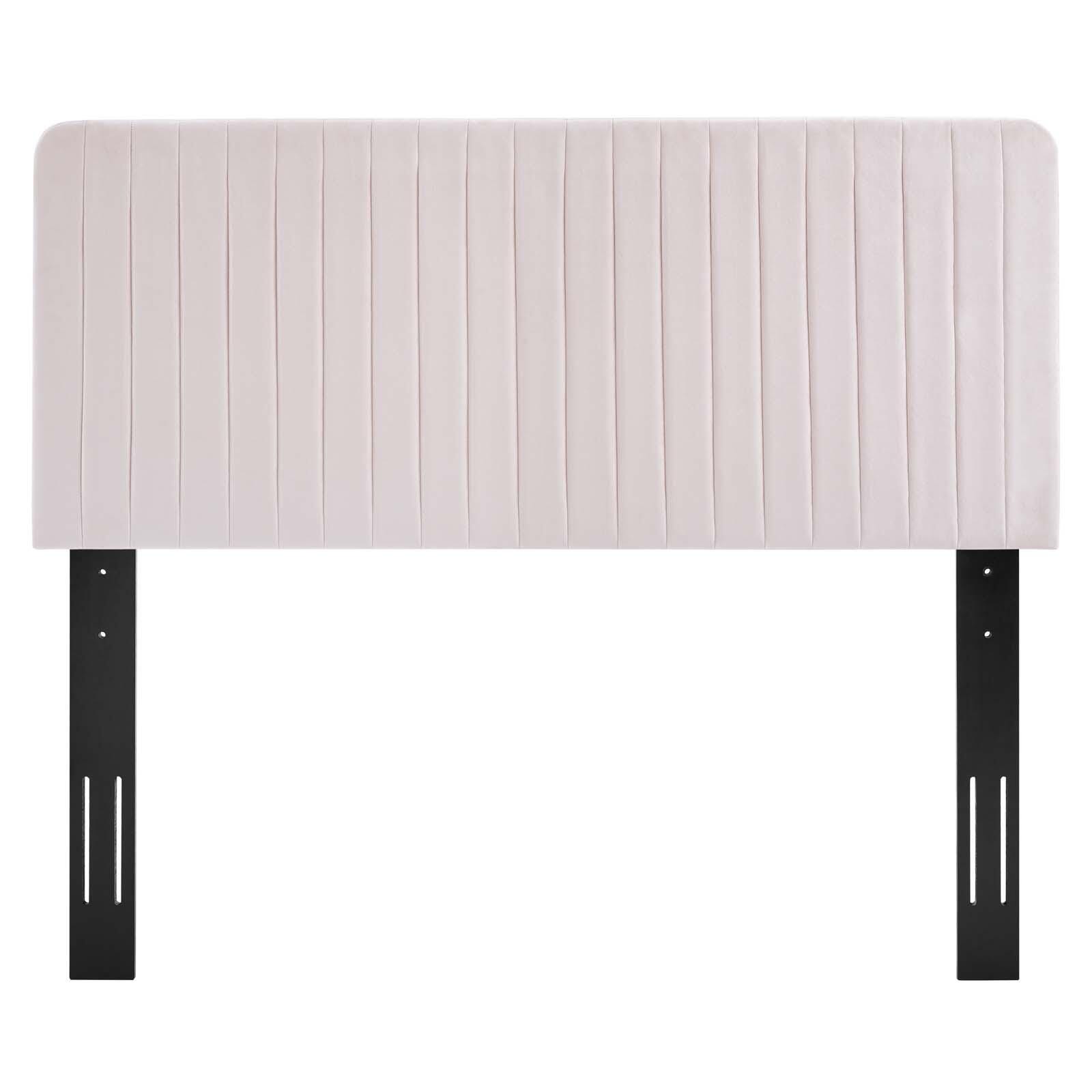 Milenna King and California King Tufted Velvet Headboard, Pink, large