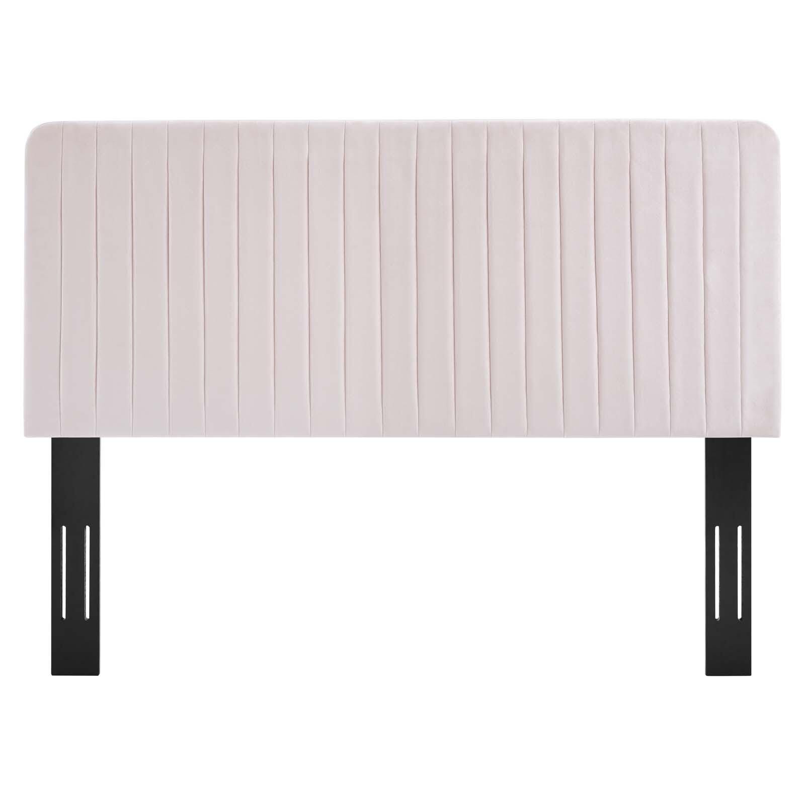 Milenna King and California King Tufted Velvet Headboard, Pink, large