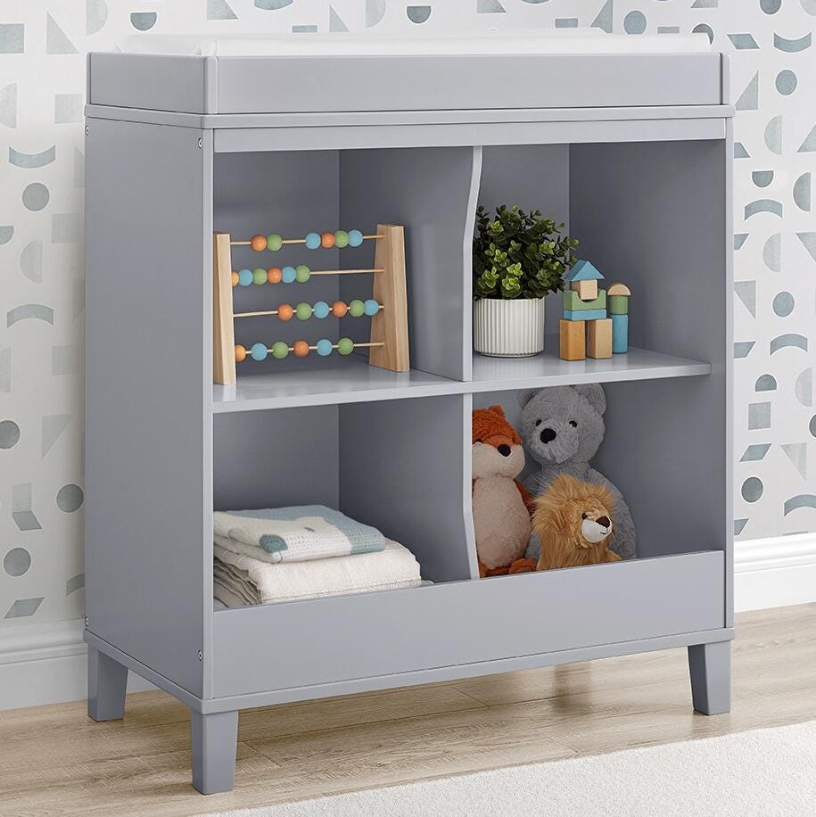 Delta Children Huck Convertible Changing Table, Gray, rollover