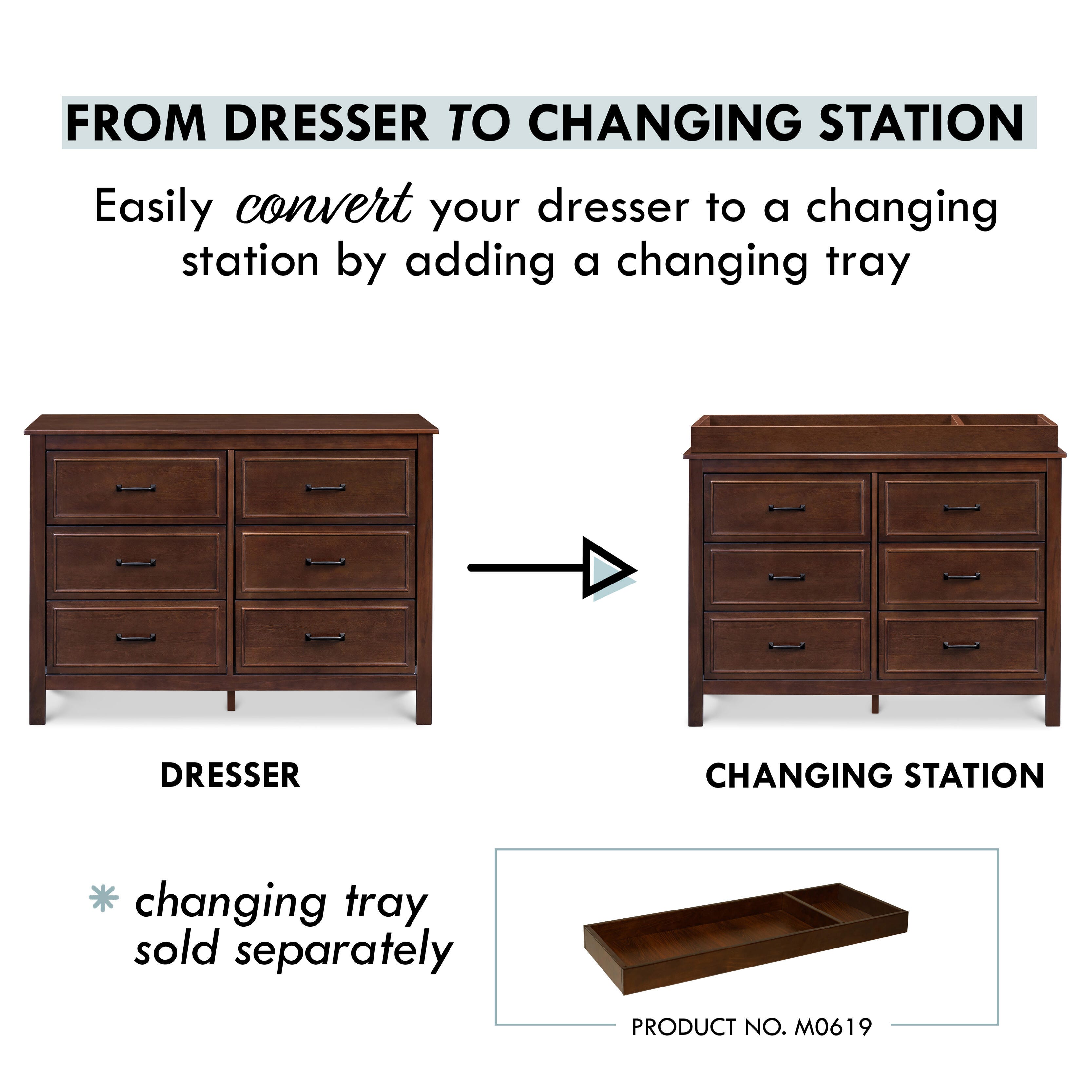 Davinci Charlie 6-Drawer Double Dresser, Espresso, large