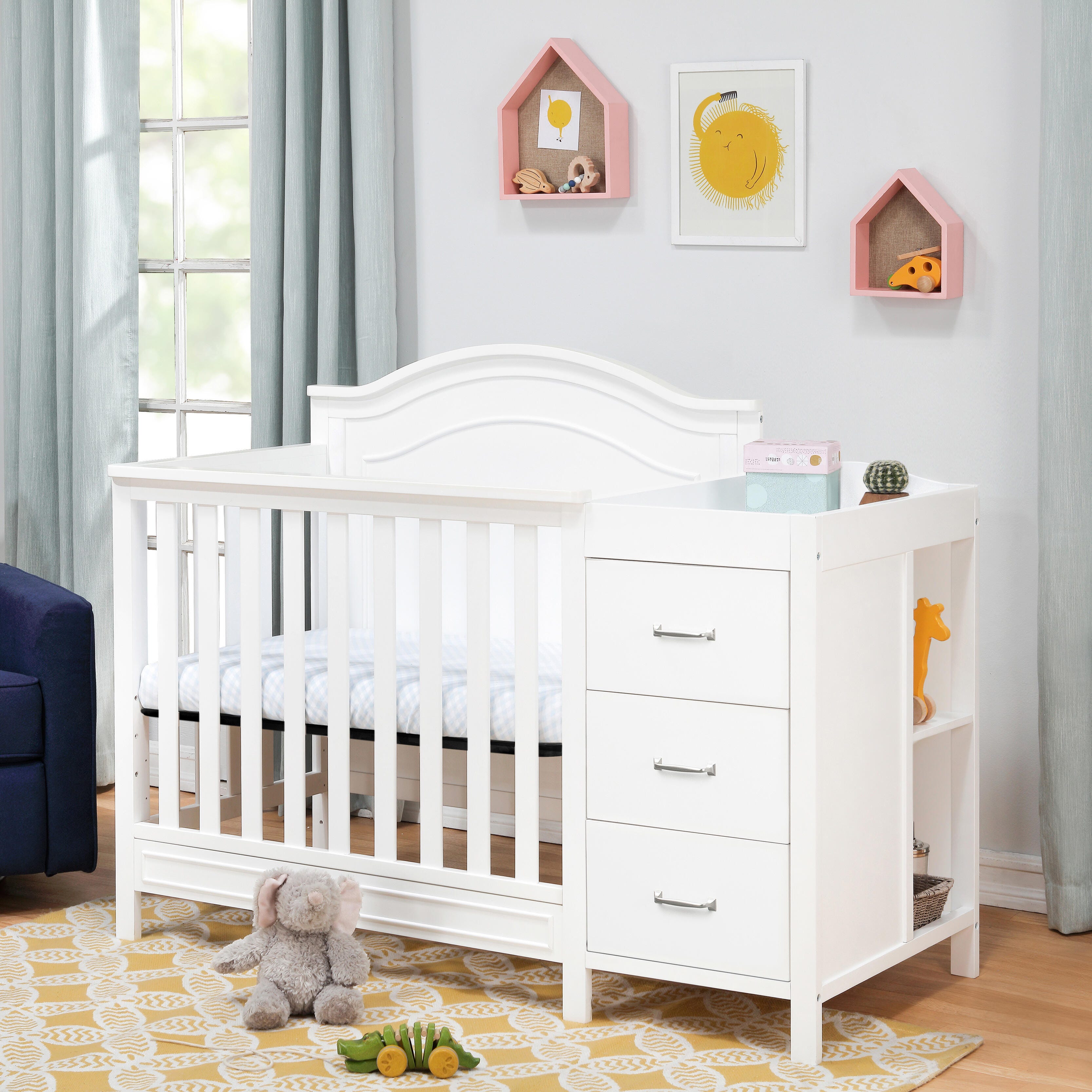Davinci Charlie 4-in-1 Convertible Mini Crib & Changer, , large