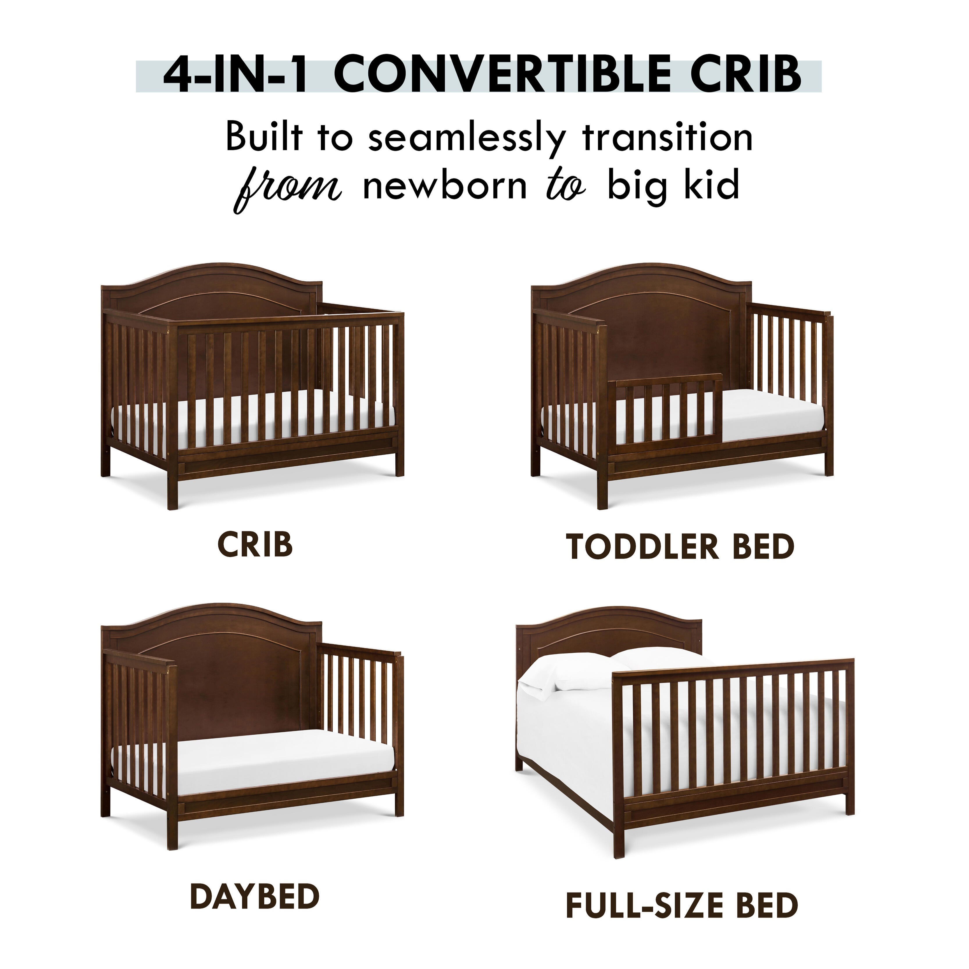 Davinci Charlie 4-in-1 Convertible Crib, , large